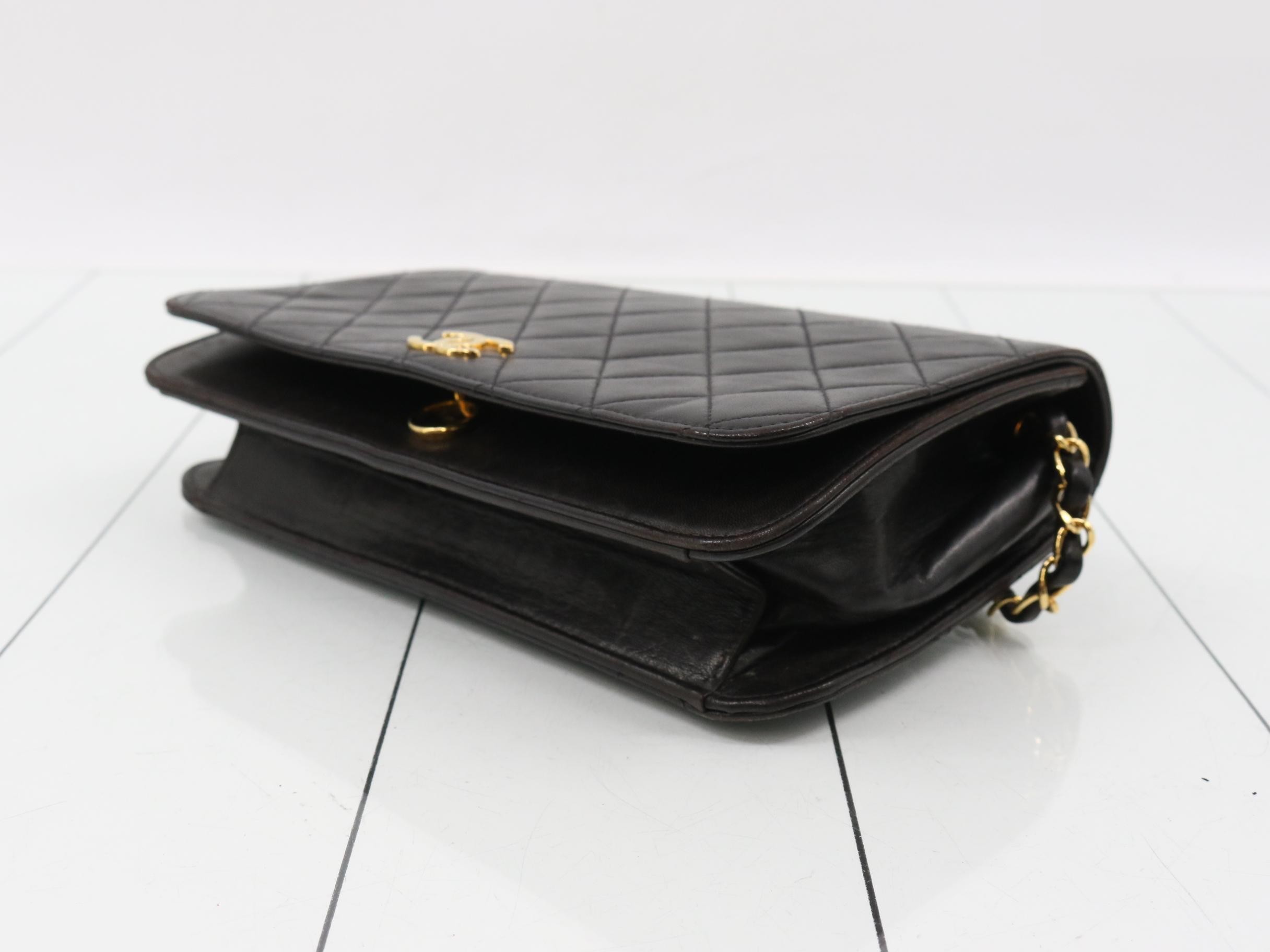 Push-lock lambskin matelassé chain shoulder bag — view 6