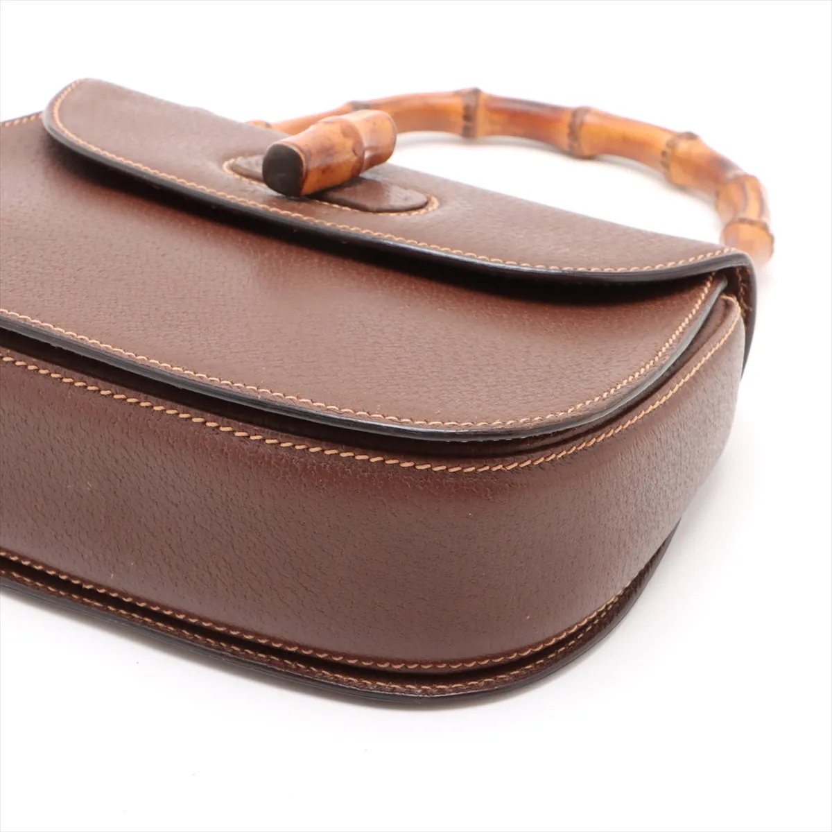 Bamboo Leather 2WAY Handbag Brown — view 3