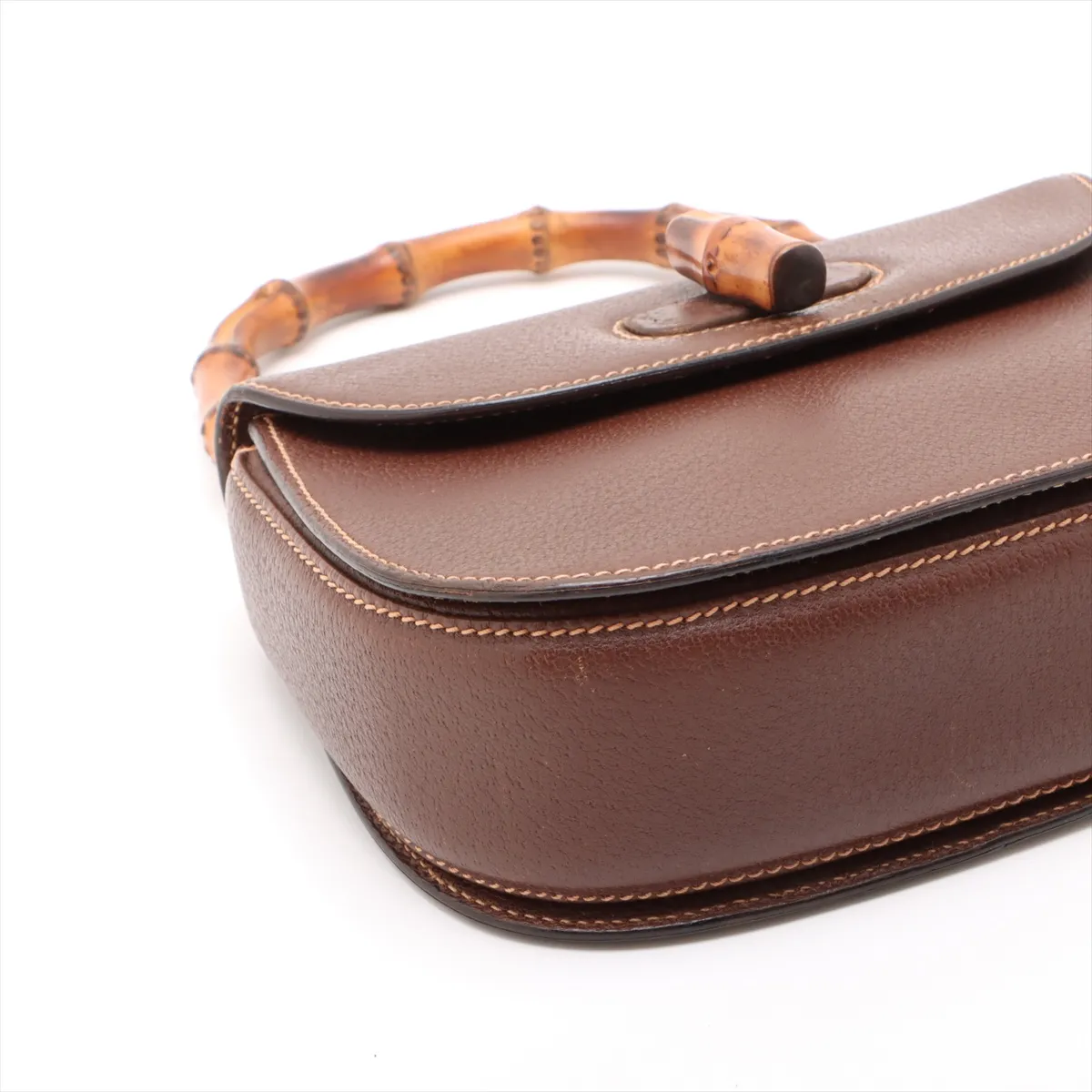 Bamboo Leather 2WAY Handbag Brown — view 4