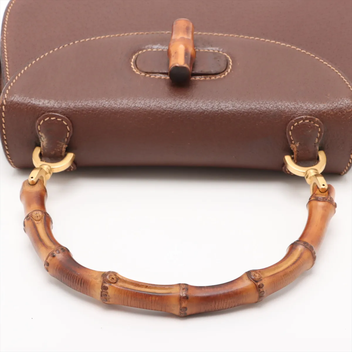 Bamboo Leather 2WAY Handbag Brown — view 5