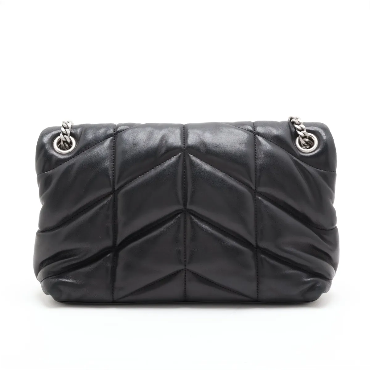 Lulu Puffer 577476 Leather Chain Shoulder Bag, Black — view 2