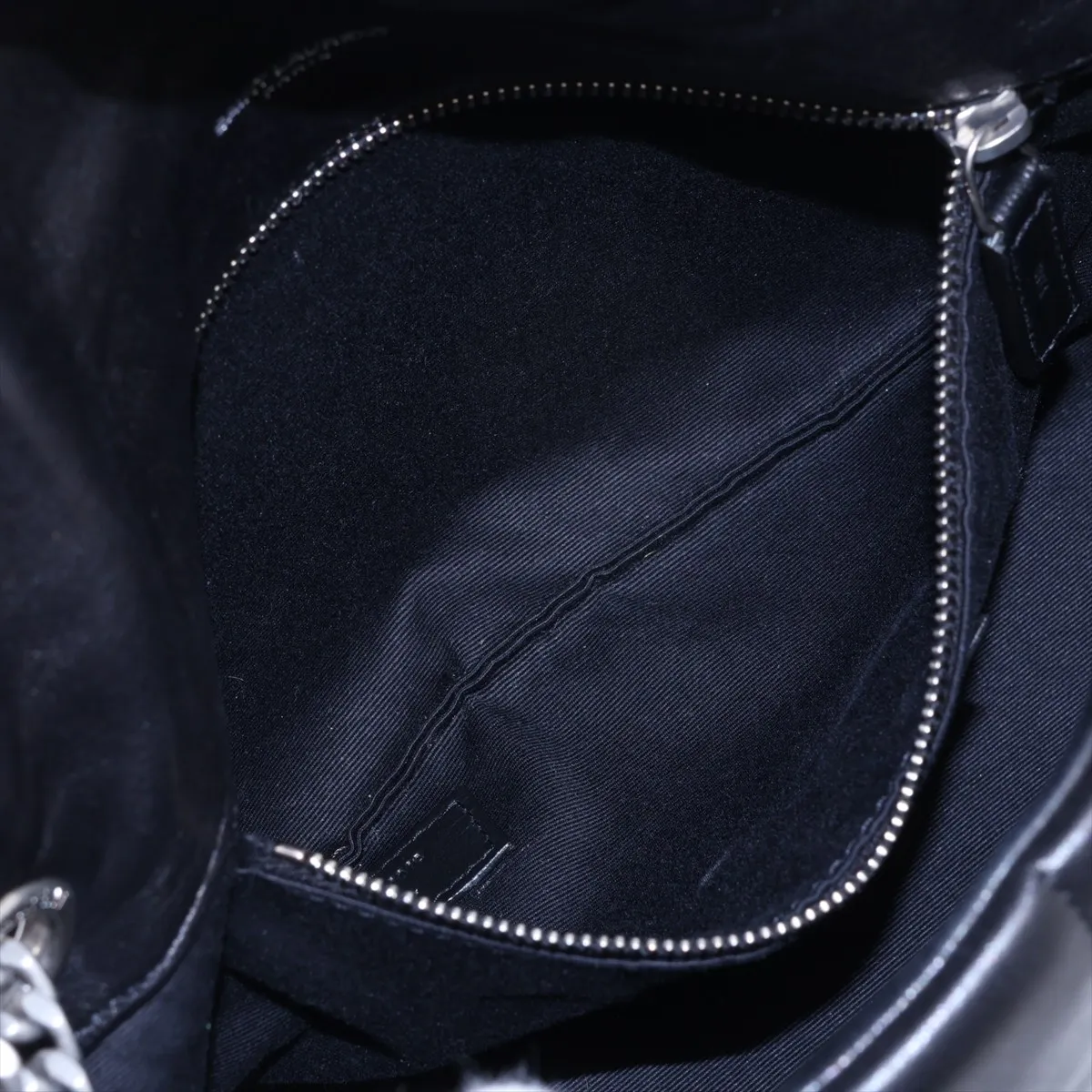 Lulu Puffer 577476 Leather Chain Shoulder Bag, Black — view 8