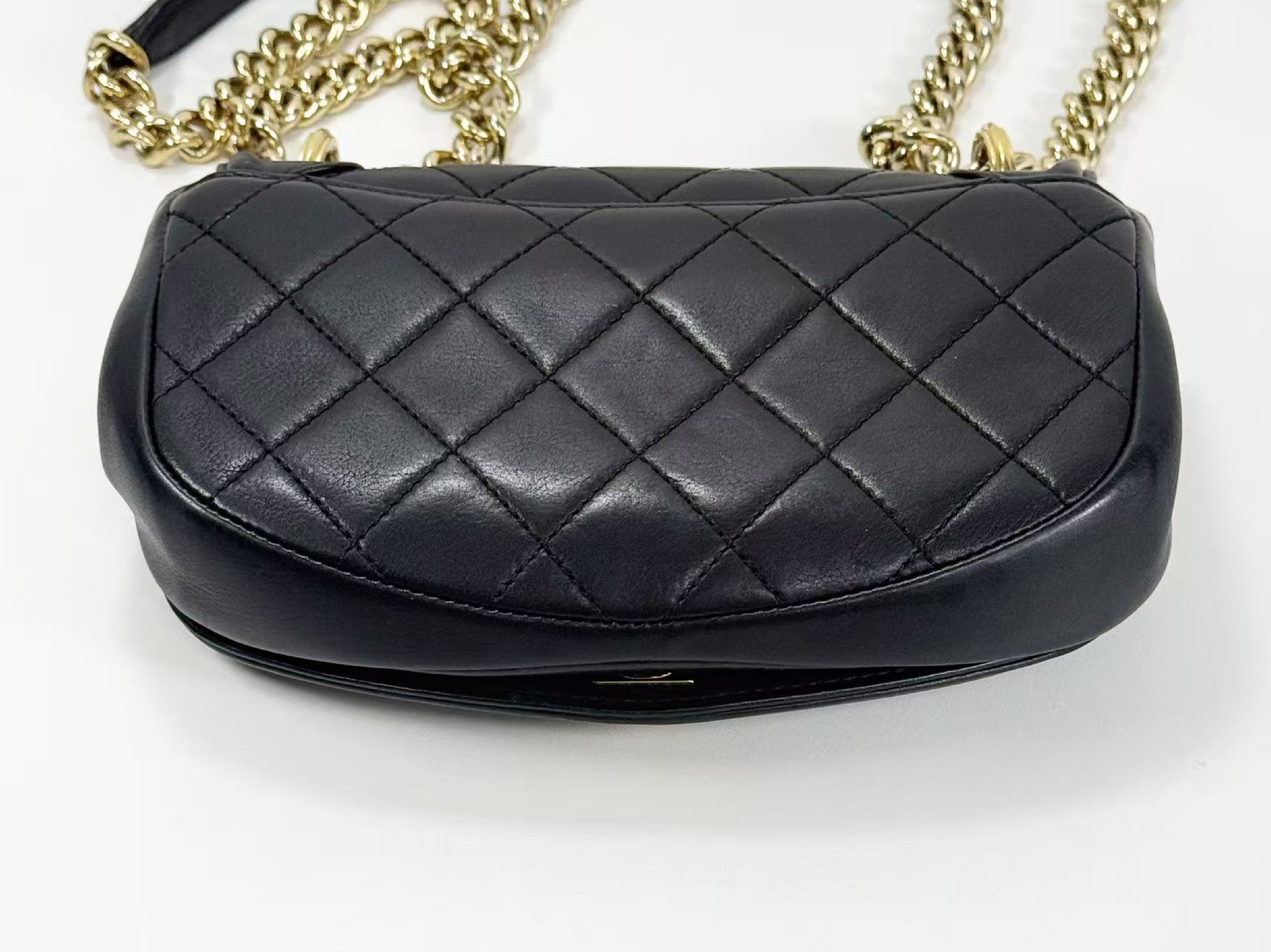 Black Matelassé Tanlock Double Chain Shoulder Bag, W20/H14/D6cm (approx.), serial number in the 28 range, with authenticity card and seal, gold hardware, 28342156. — view 13