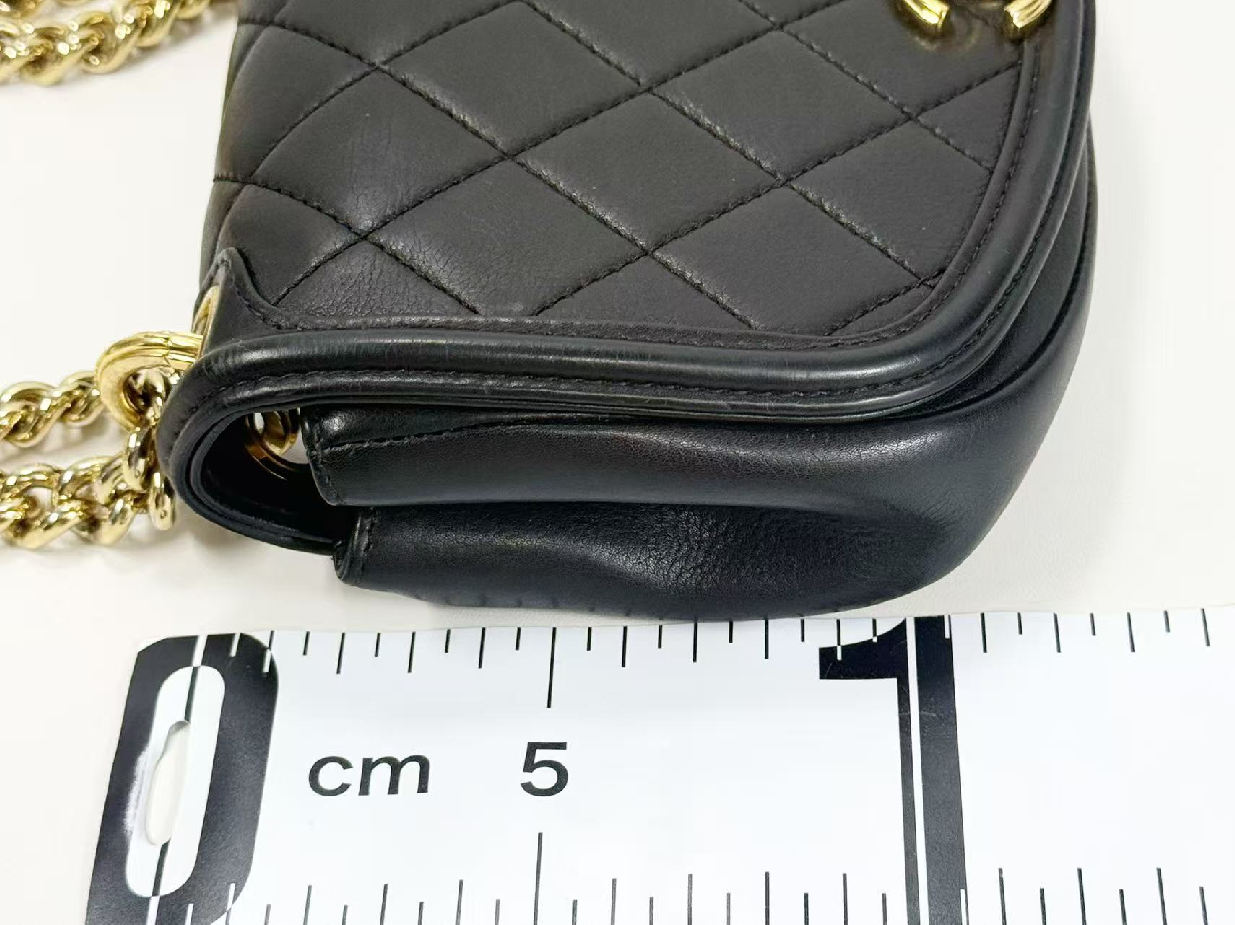 Black Matelassé Tanlock Double Chain Shoulder Bag, W20/H14/D6cm (approx.), serial number in the 28 range, with authenticity card and seal, gold hardware, 28342156. — view 6