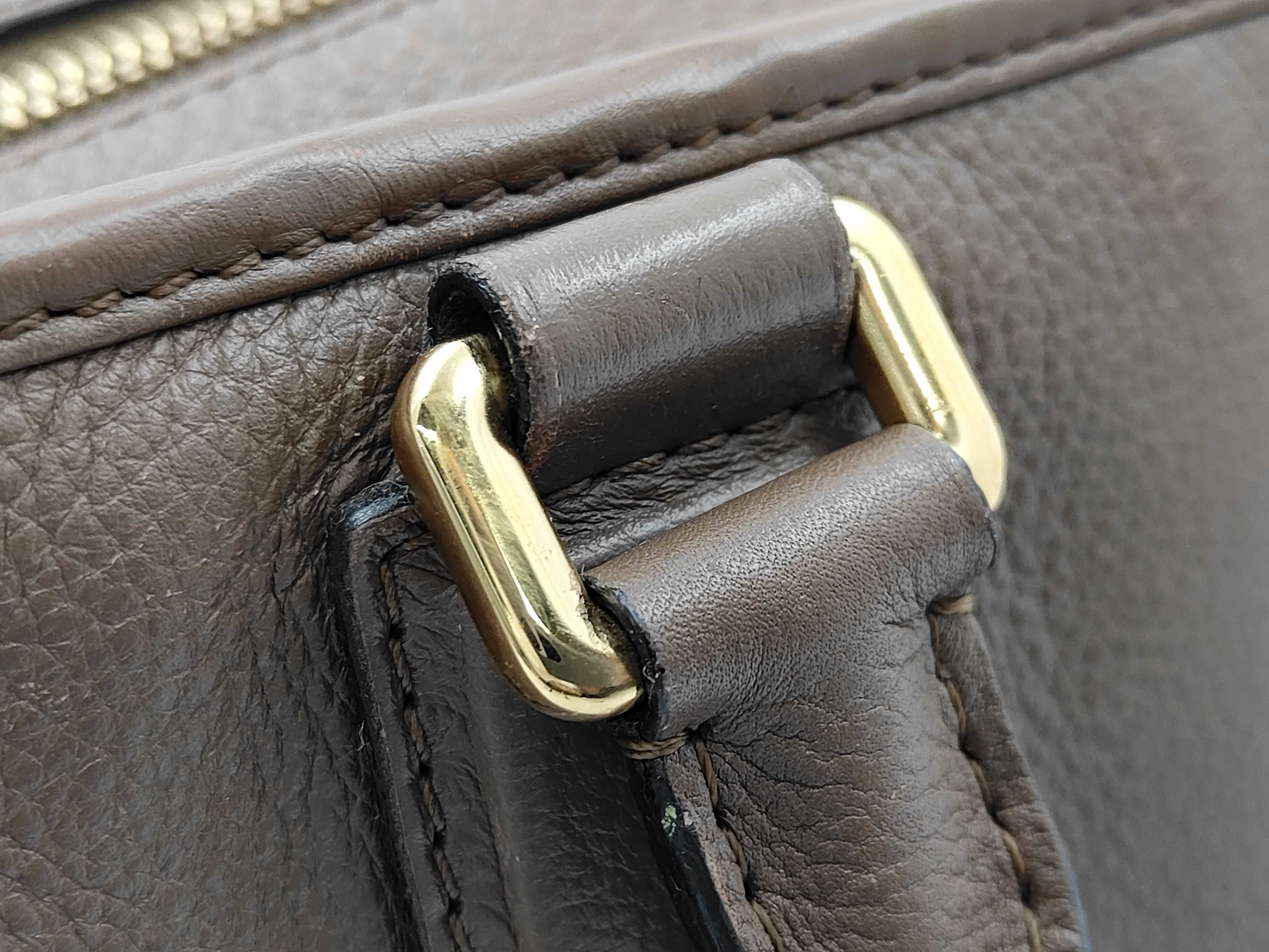 Amazona 28 Leather Handbag in Greige with Gold Hardware — view 5
