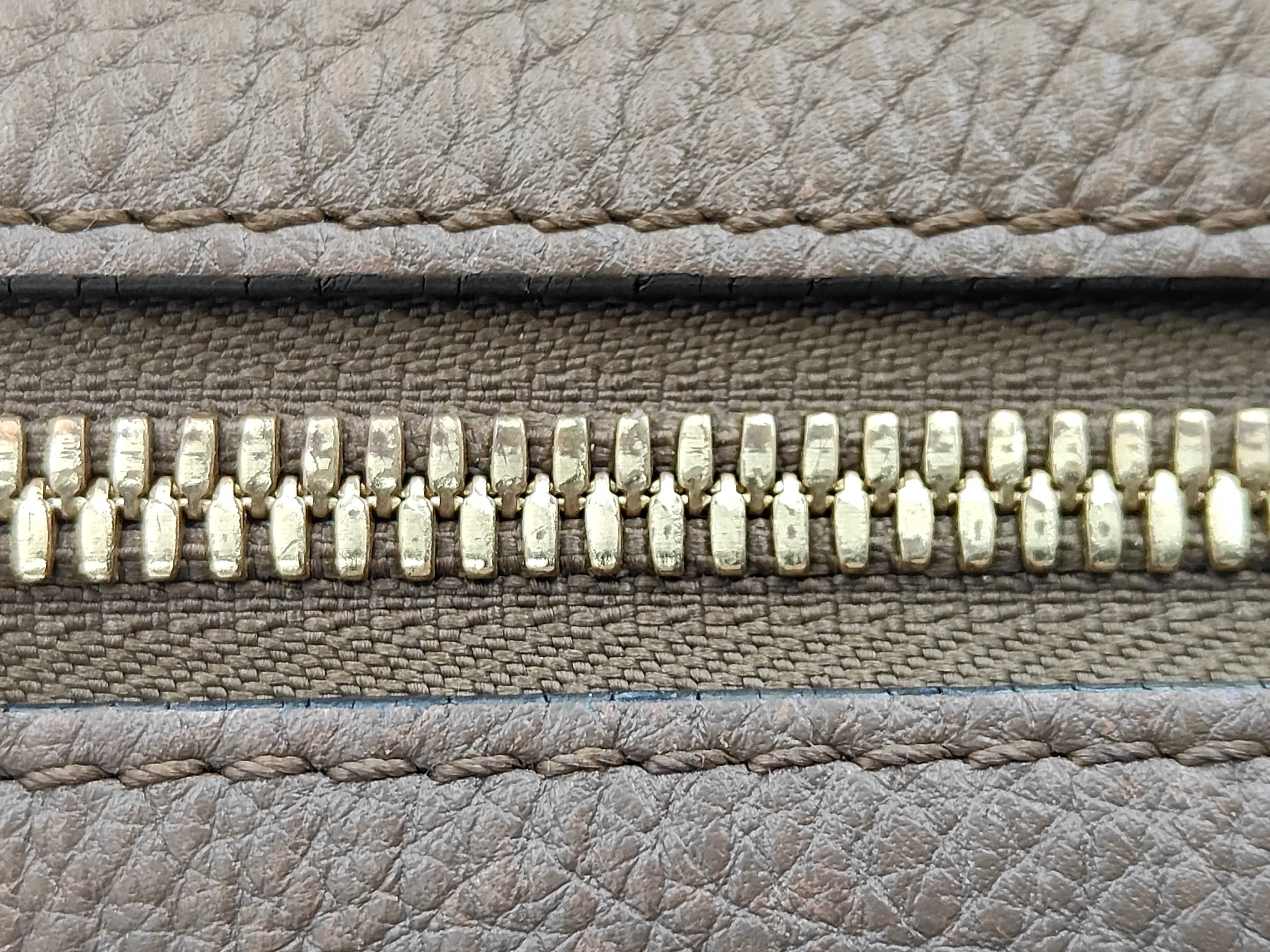 Amazona 28 Leather Handbag in Greige with Gold Hardware — view 6