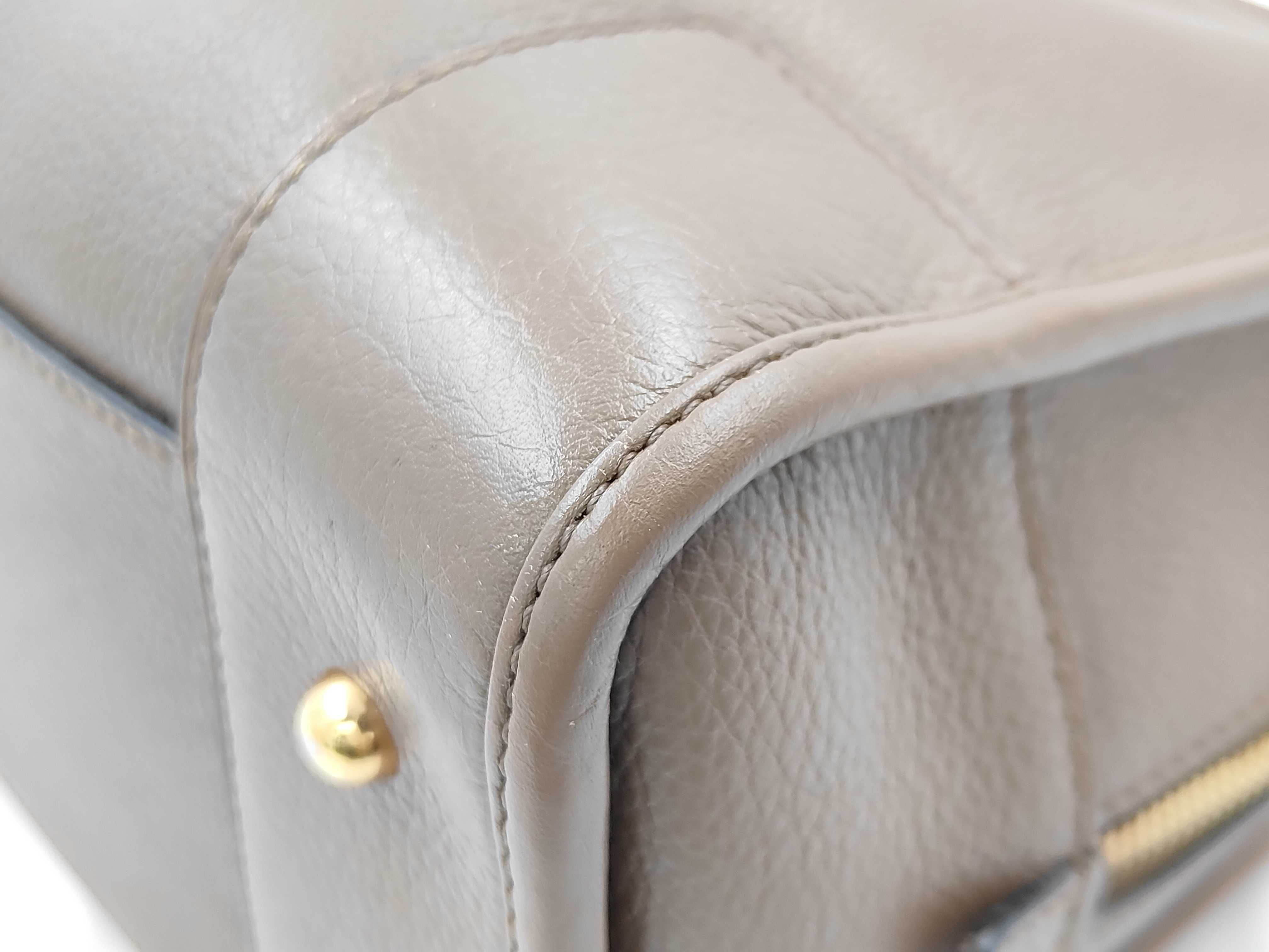 Amazona 28 Leather Handbag in Greige with Gold Hardware — view 7