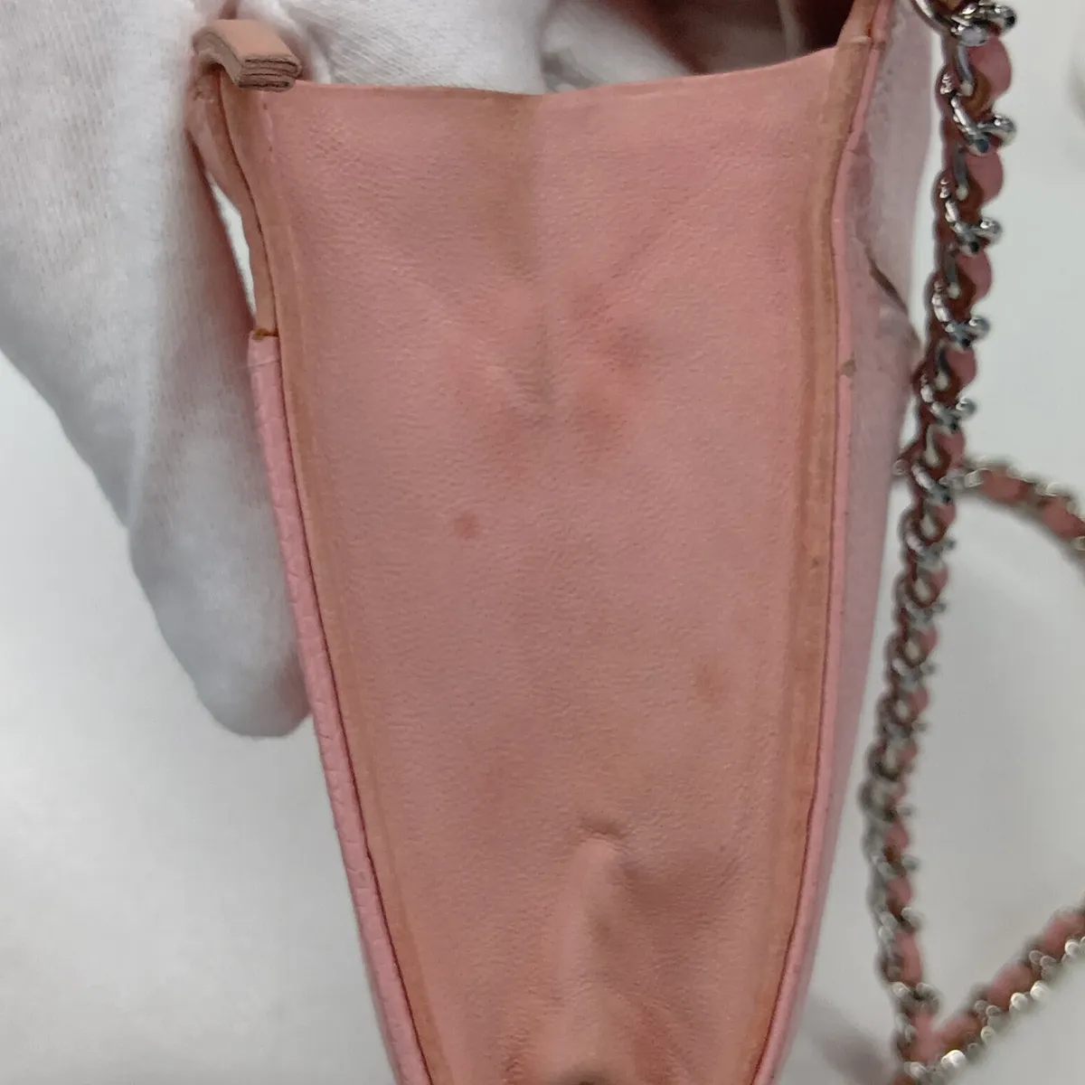 Coco Mark Caviar Skin Chain Wallet, Pink, Silver Hardware, 8852401, Series 8 — view 13