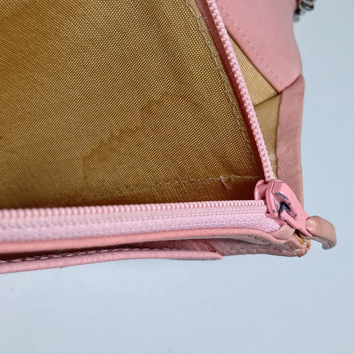 Coco Mark Caviar Skin Chain Wallet, Pink, Silver Hardware, 8852401, Series 8 — view 15