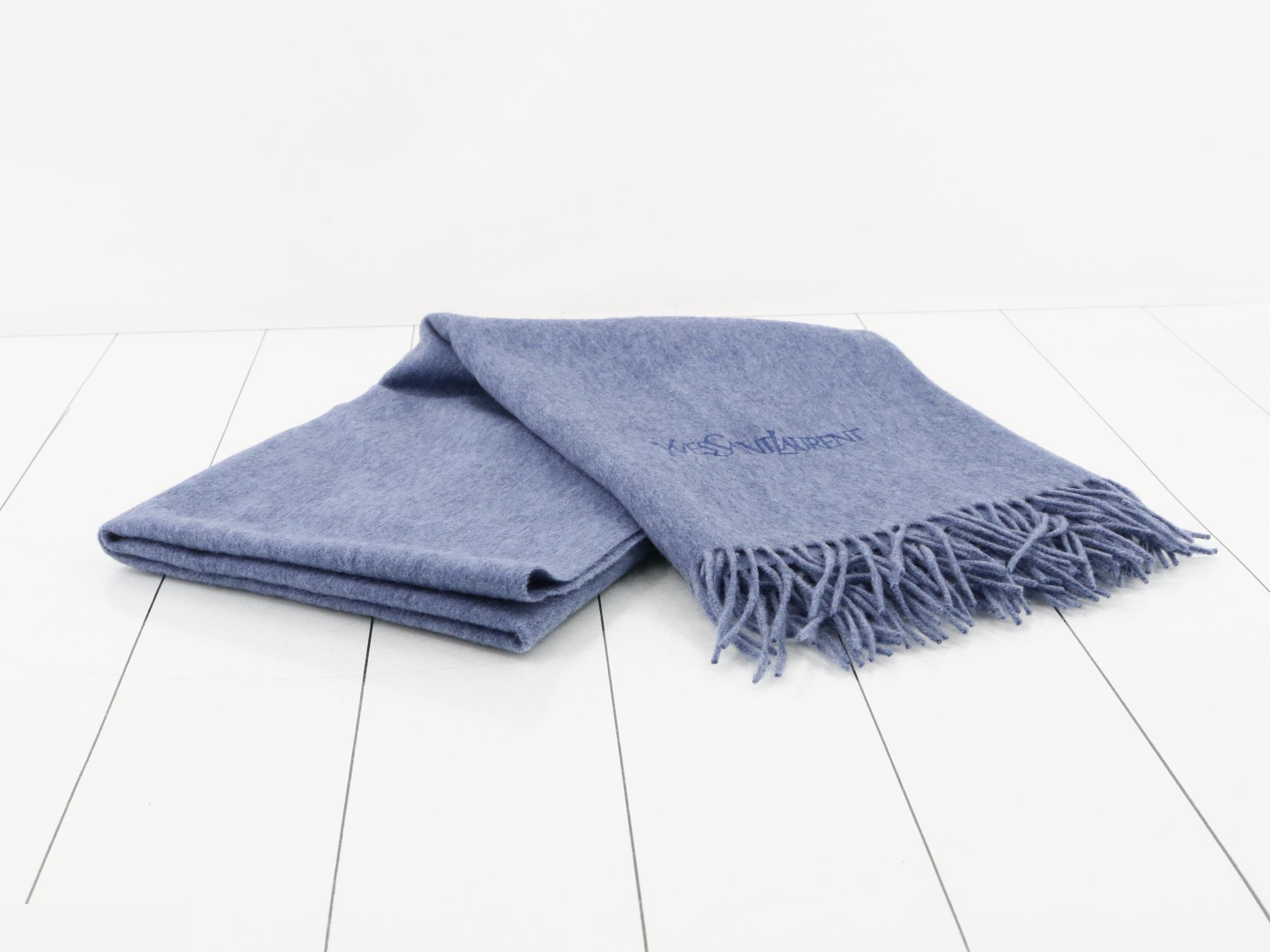 scarf, 100% cashmere, logo, blue. — view 2