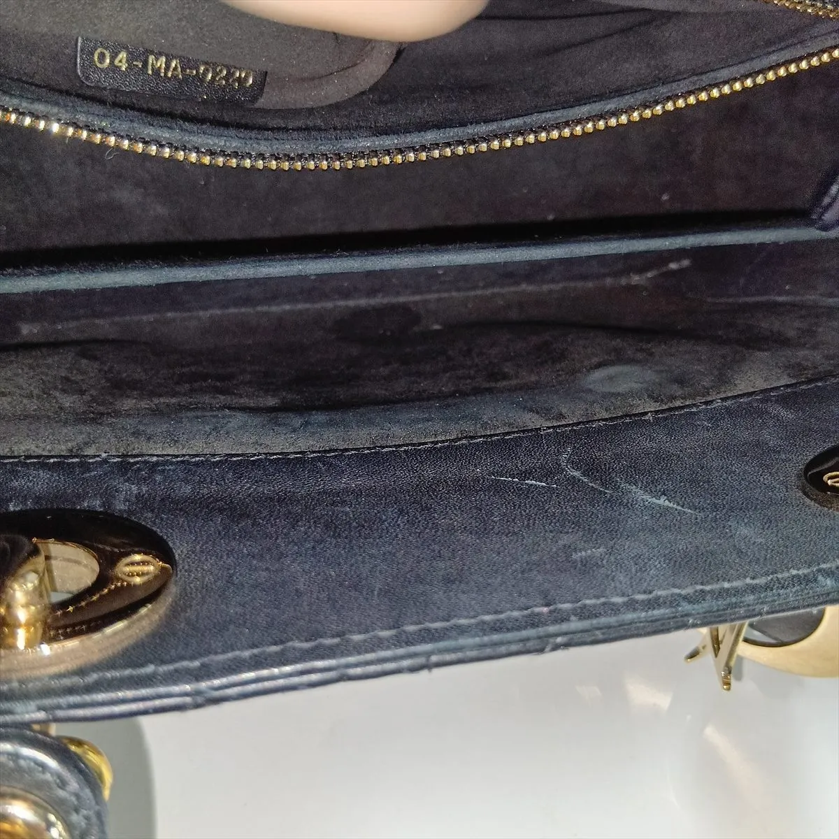 Lady Dior Cannage Leather x Bead 2-Way Handbag, Black — view 14