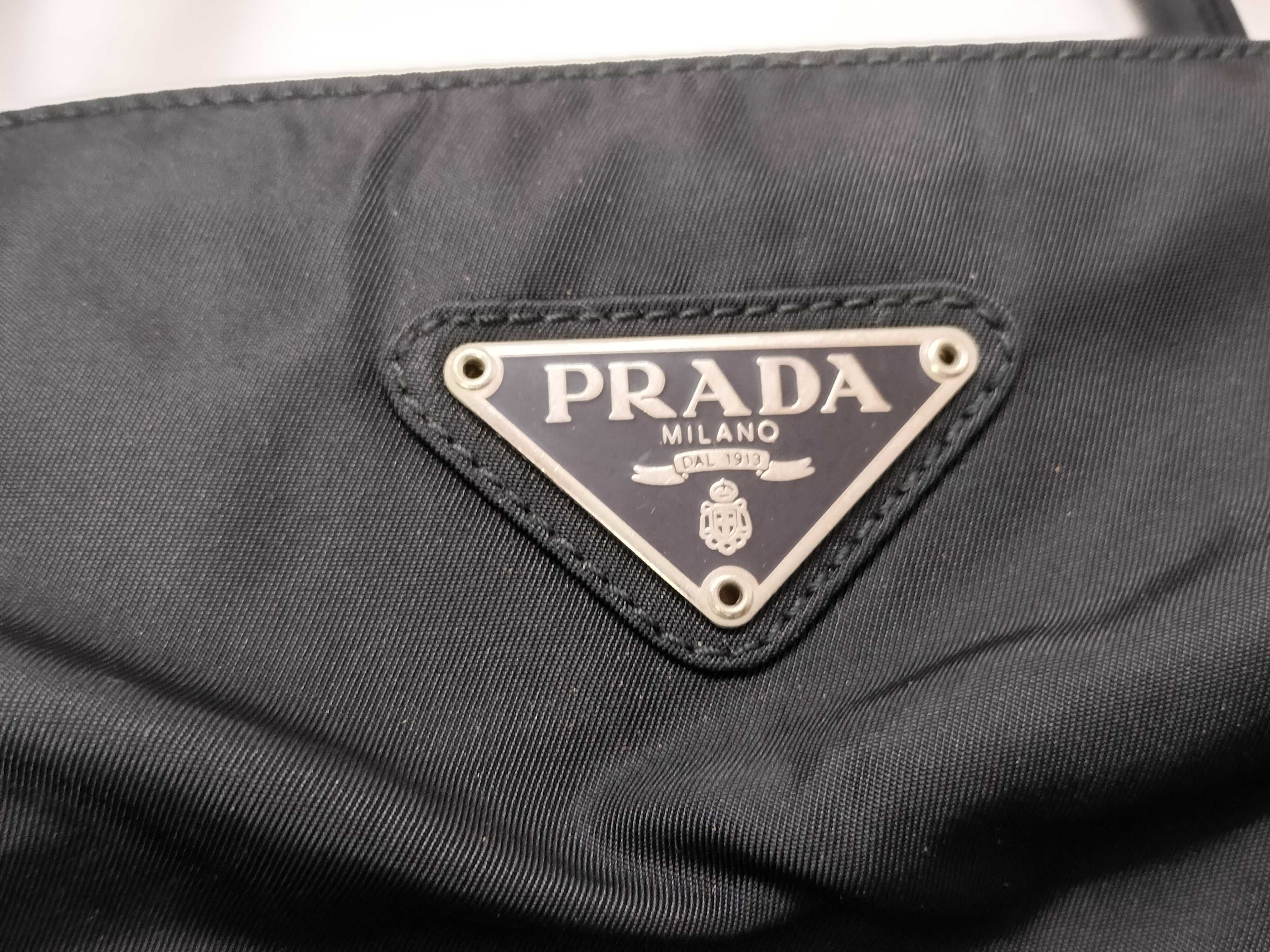 Nylon Prada Triangle Logo Nylon Handbag Tote Bag — view 14