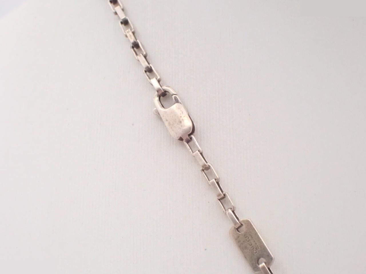 logo plate necklace, silver, Ag925 / 16.8g — view 2