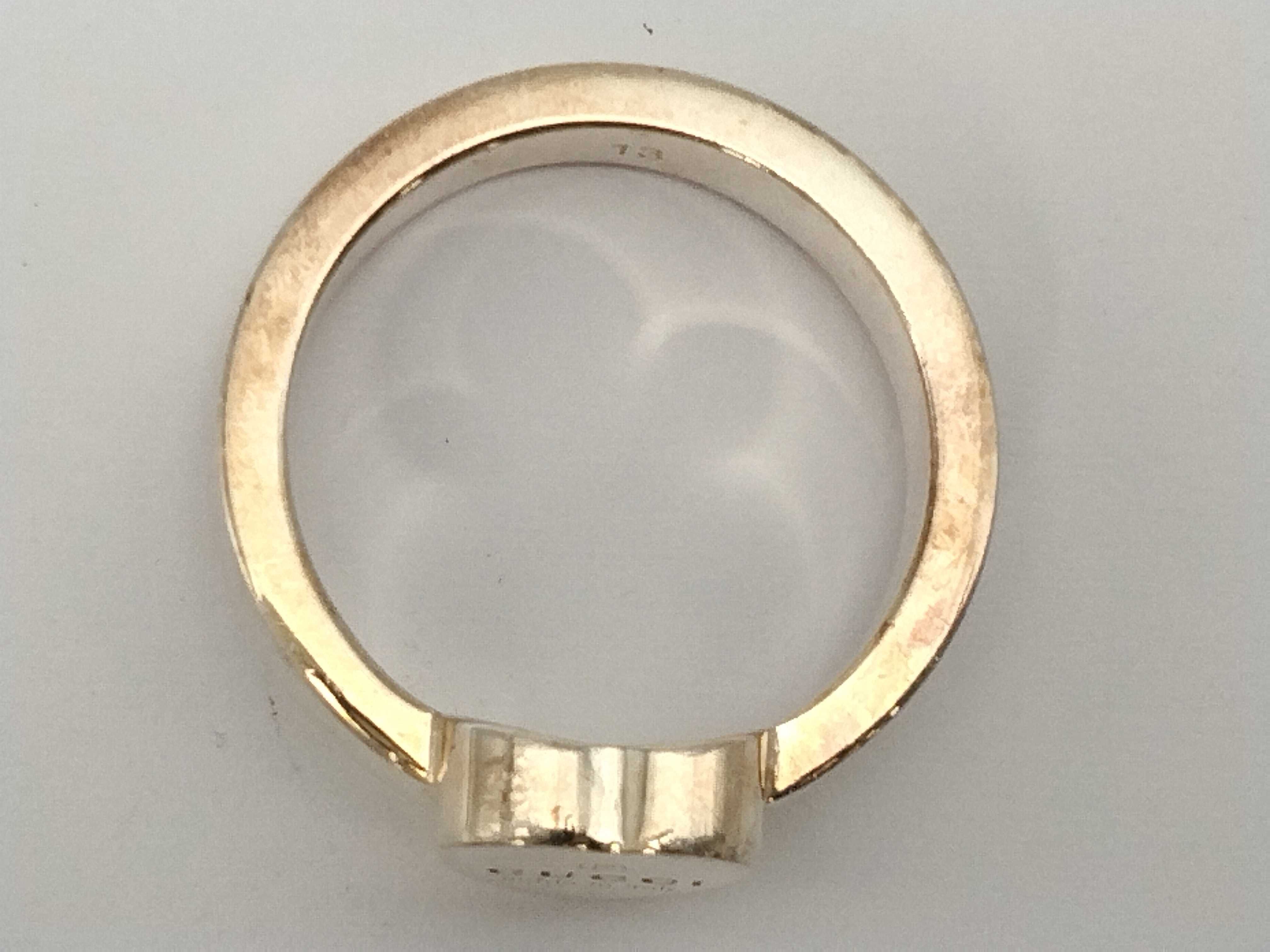 (Gucci) trademark heart logo plate sterling silver (925) ring. — view 6