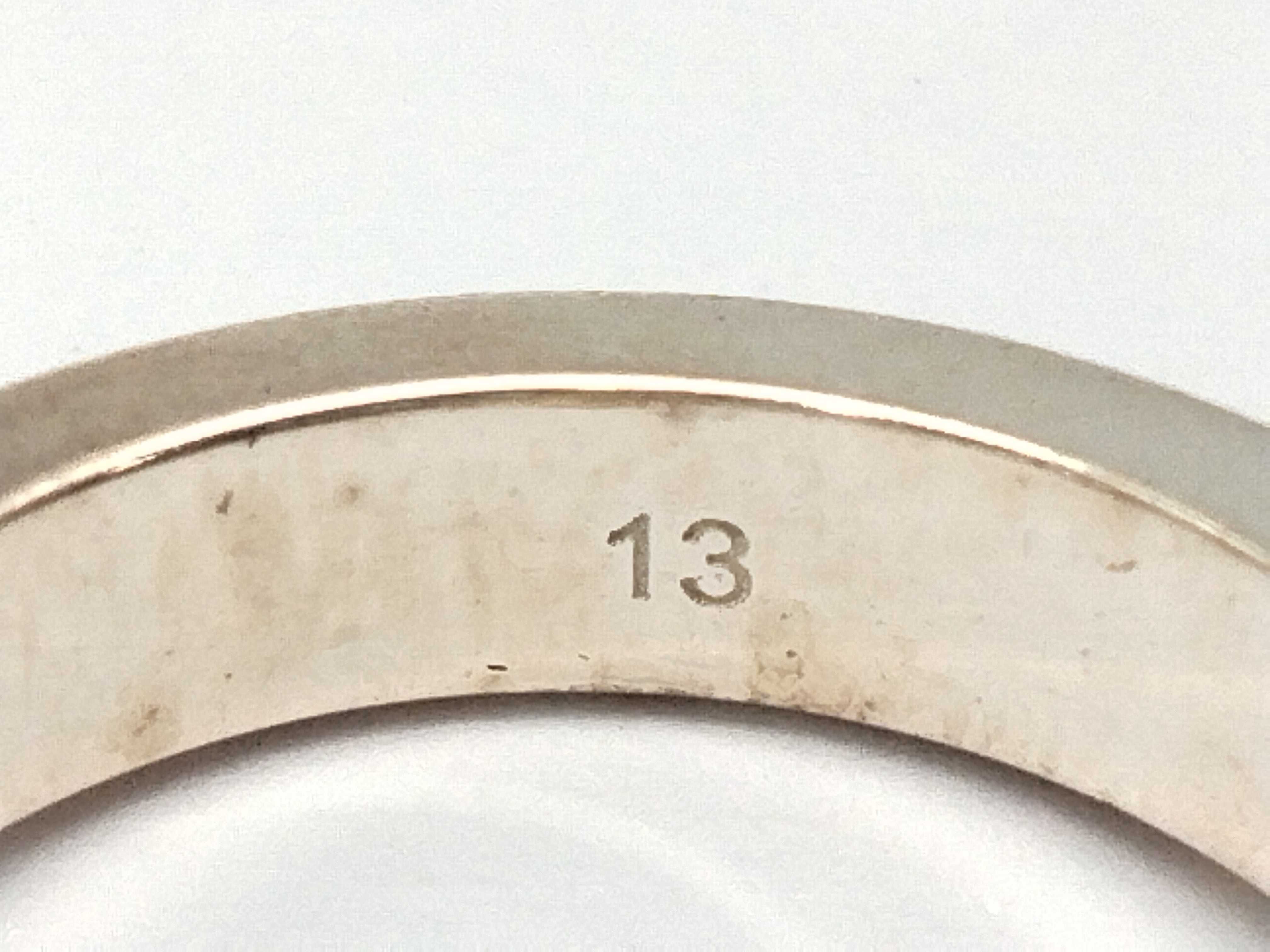 (Gucci) trademark heart logo plate sterling silver (925) ring. — view 7