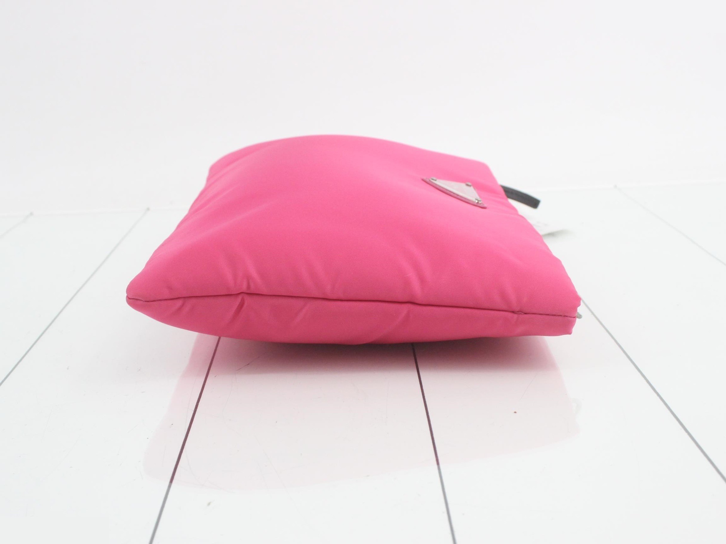 Clutch bag, nylon/leather, pink — view 3