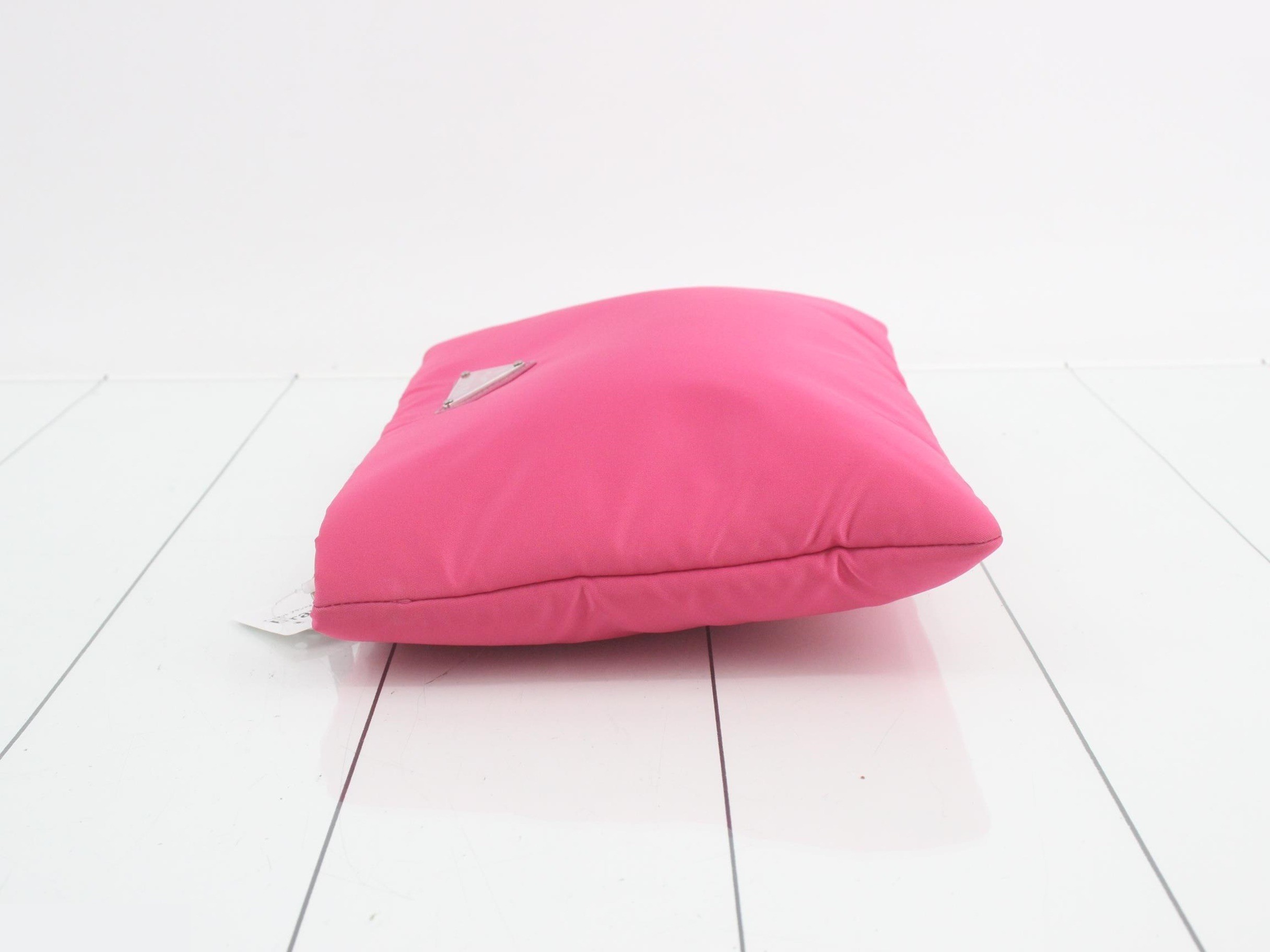 Clutch bag, nylon/leather, pink — view 4