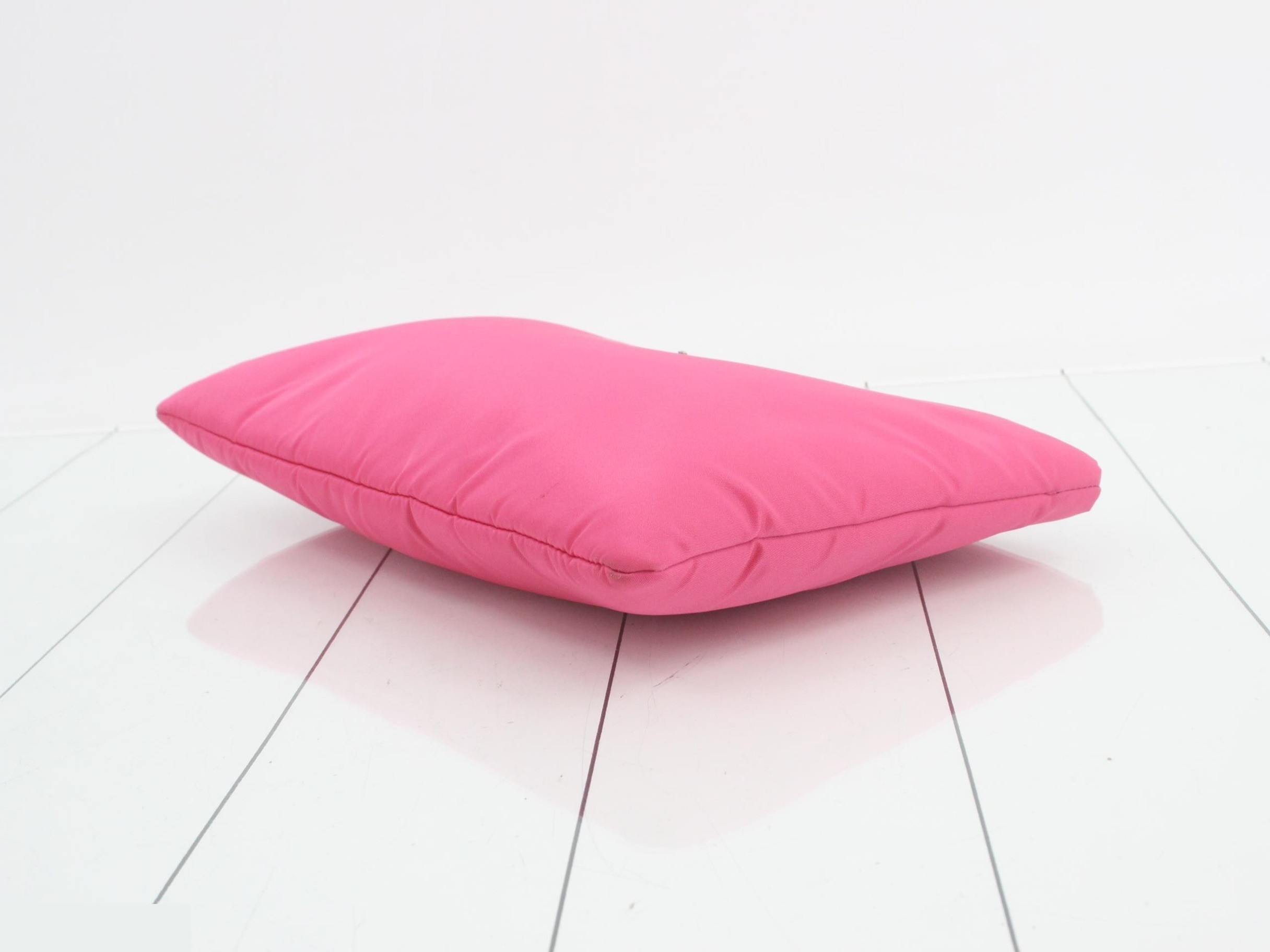 Clutch bag, nylon/leather, pink — view 6