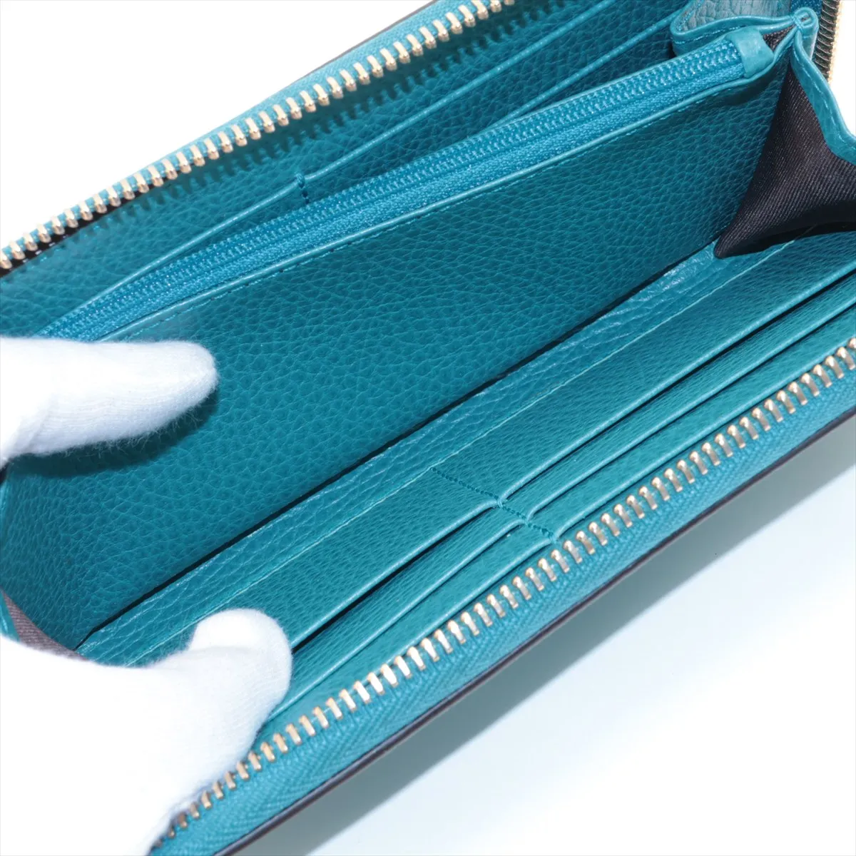 Interlocking G 449347 PVC x Leather Round Zip Wallet Blue G Stamp — view 5