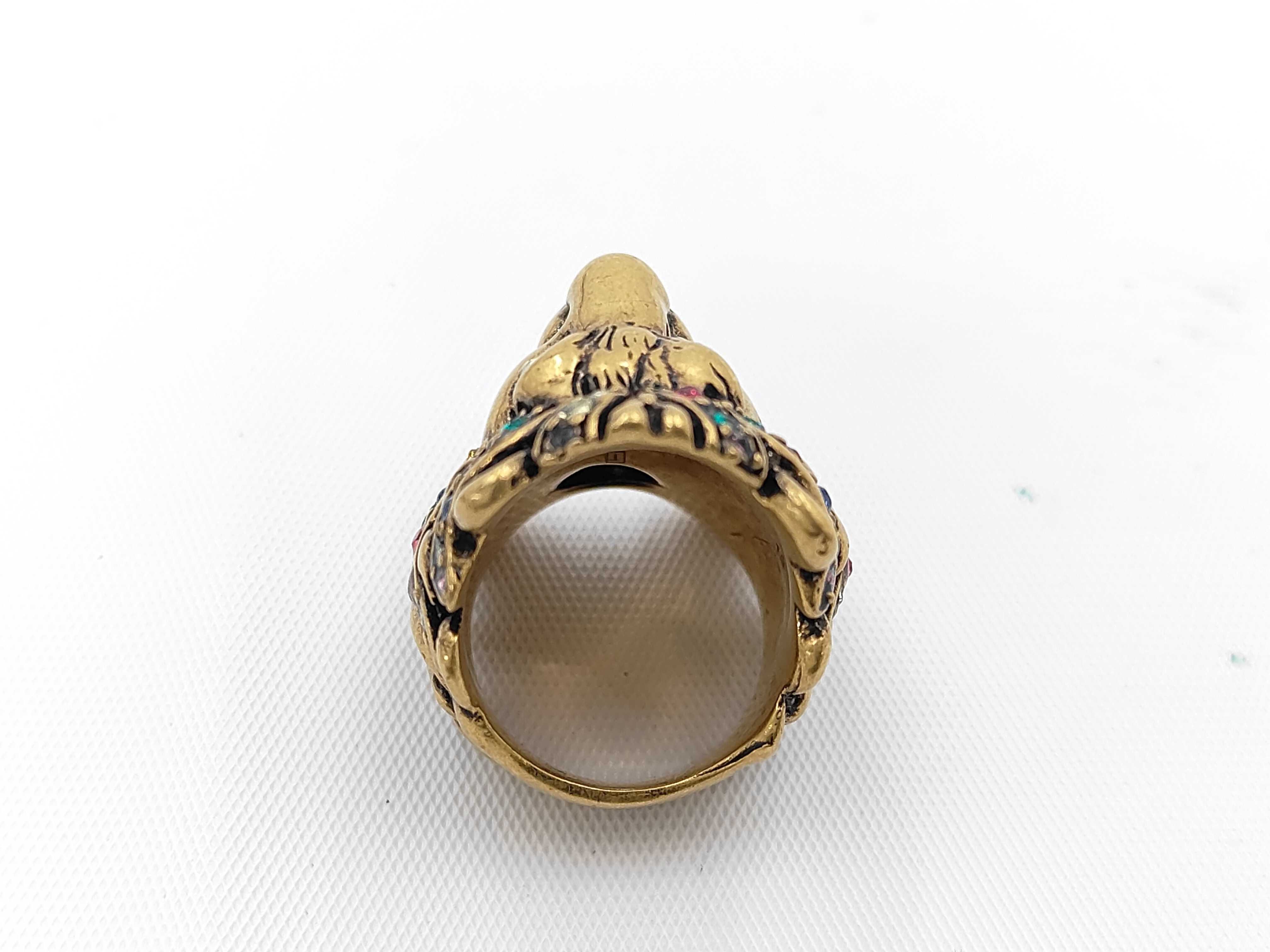 Lion Ring, Size 13, Multicolored Stone Ring — view 7