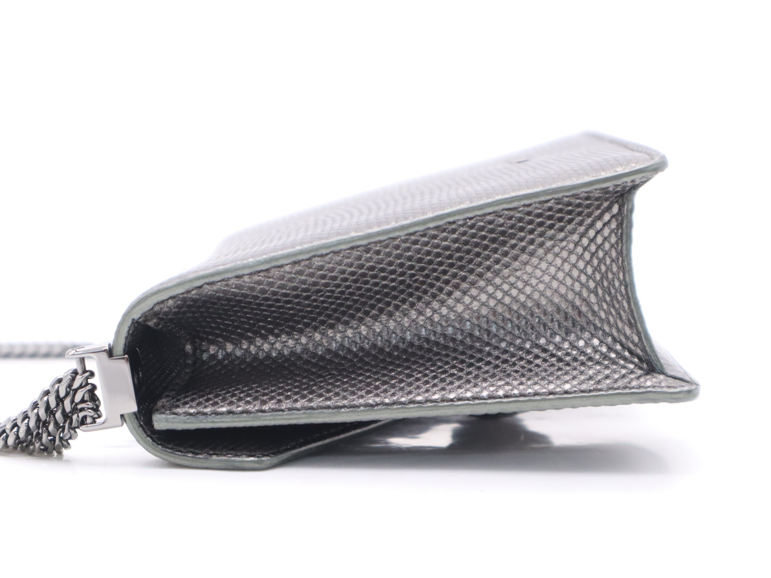 Serpenti Moltenkarung Chain Shoulder Bag, Silver — view 3