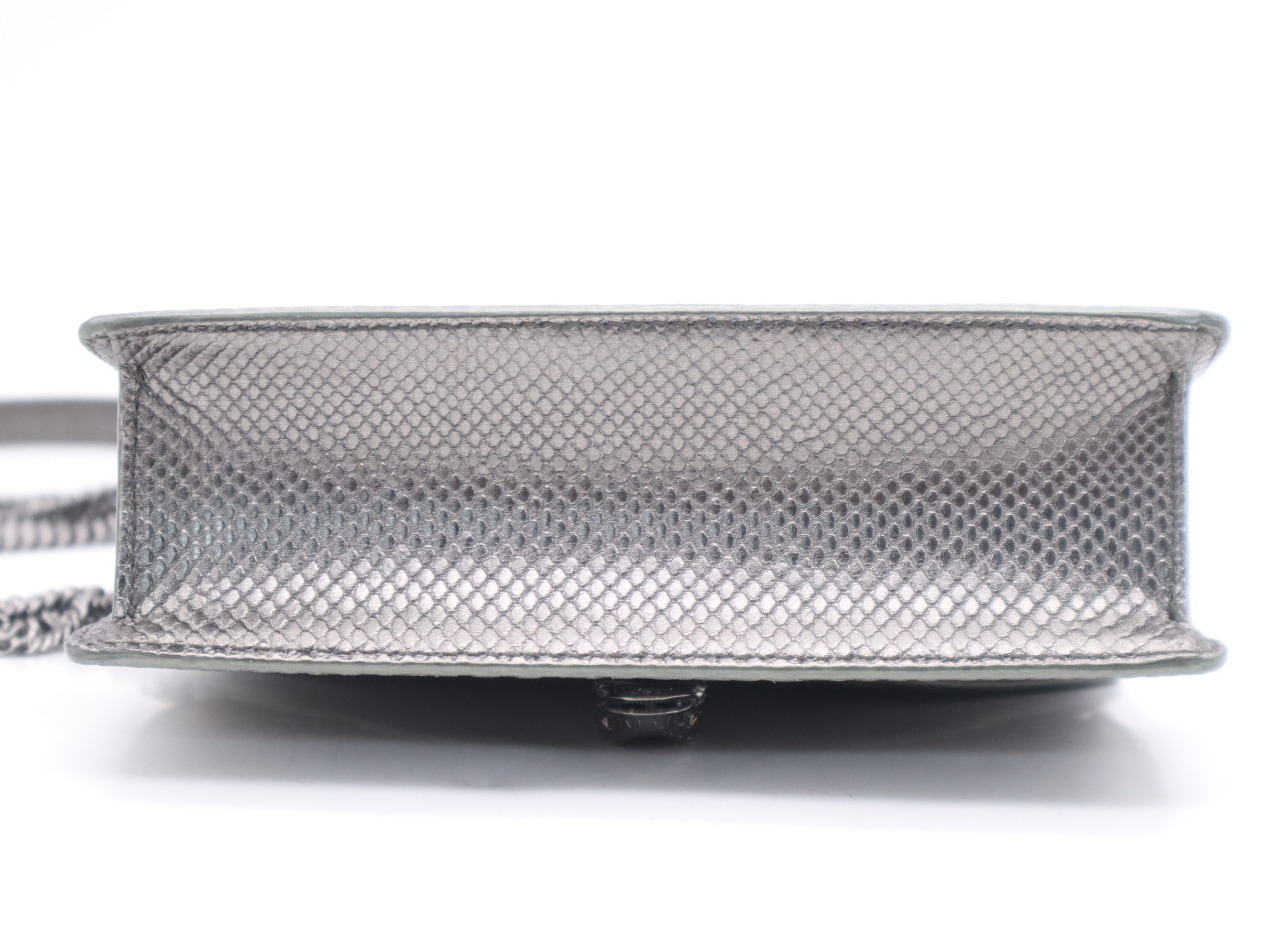 Serpenti Moltenkarung Chain Shoulder Bag, Silver — view 4