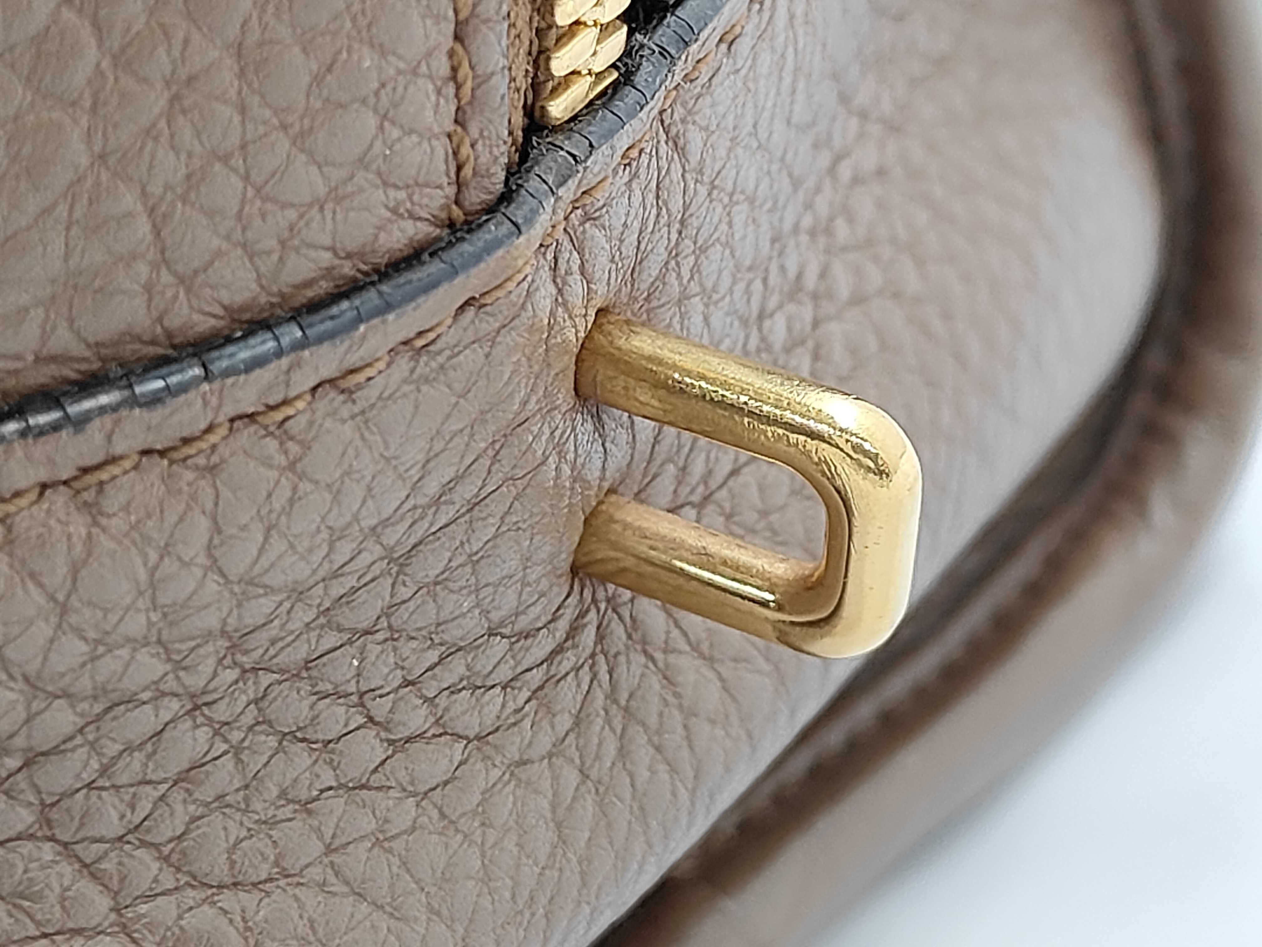 Amazona 28 Leather Handbag in Greige with Gold Hardware — view 12