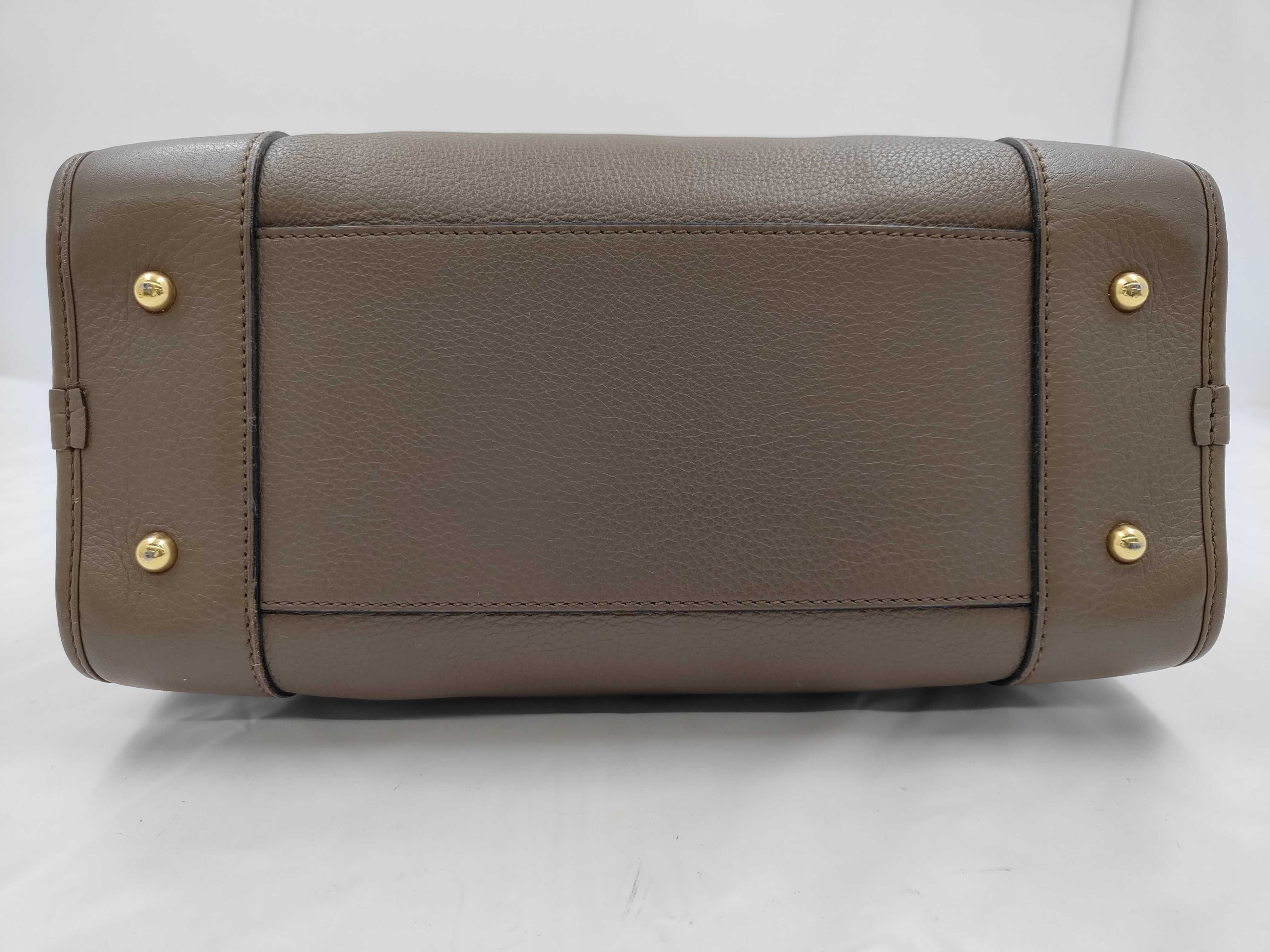 Amazona 28 Leather Handbag in Greige with Gold Hardware — view 8