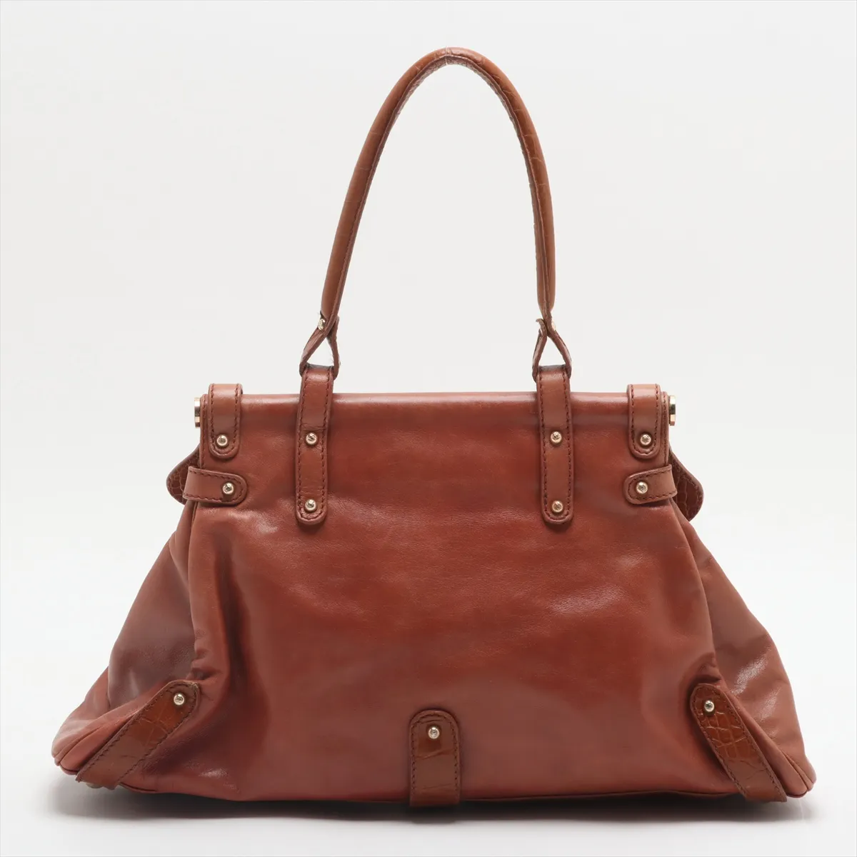 Bolsa Magic Leather x Croco Embossed Handbag Brown 8BN144 — view 2