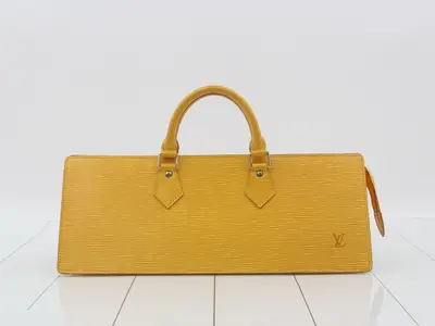 Epi Leather Sac Triangle Tassili Yellow Handbag