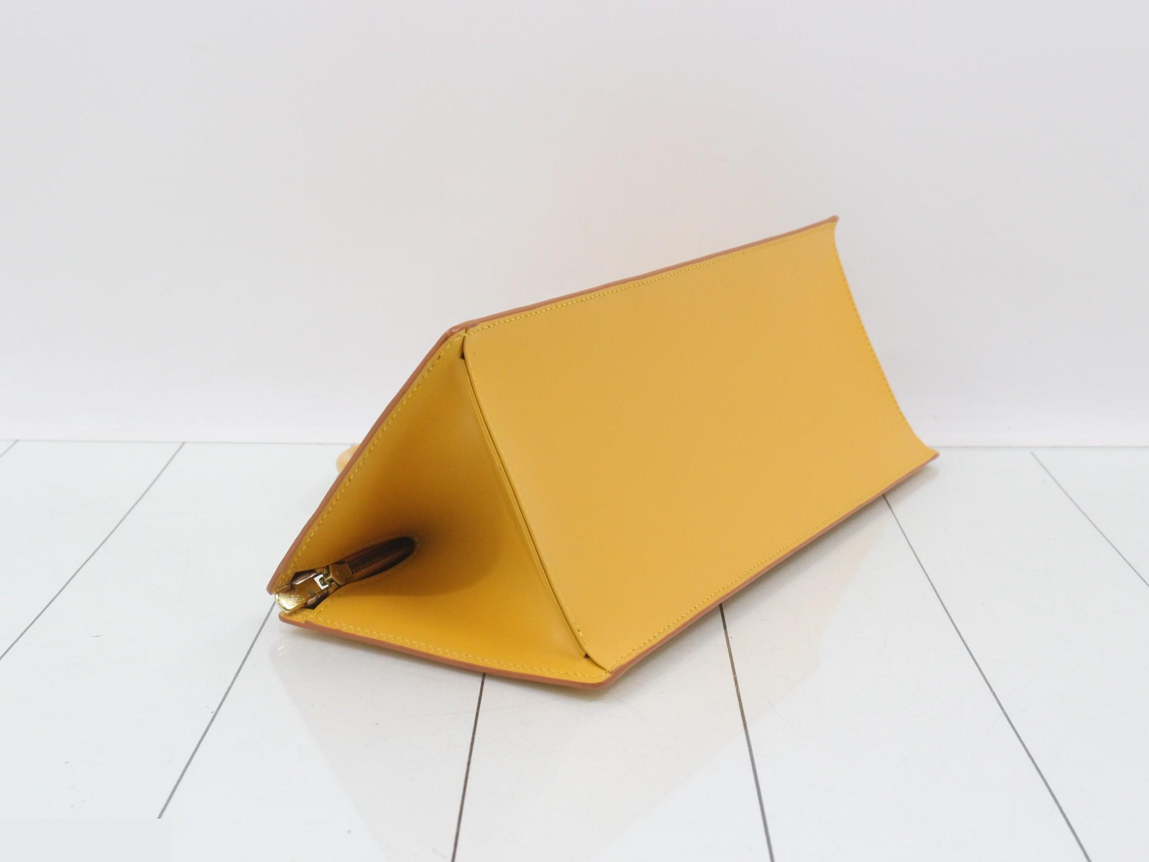 Epi Leather Sac Triangle Tassili Yellow Handbag — view 5