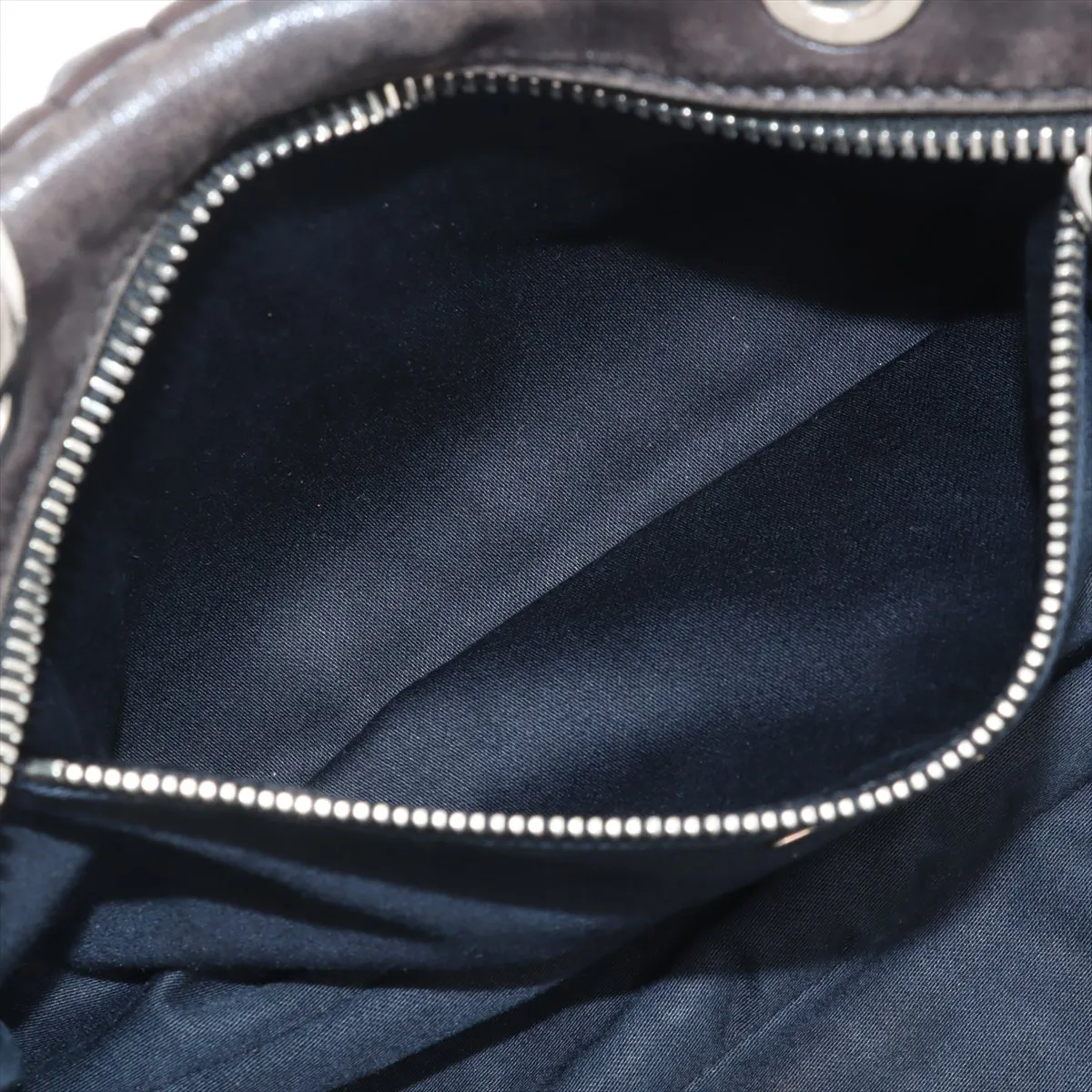 Matelasse Leather Handbag Brown — view 8
