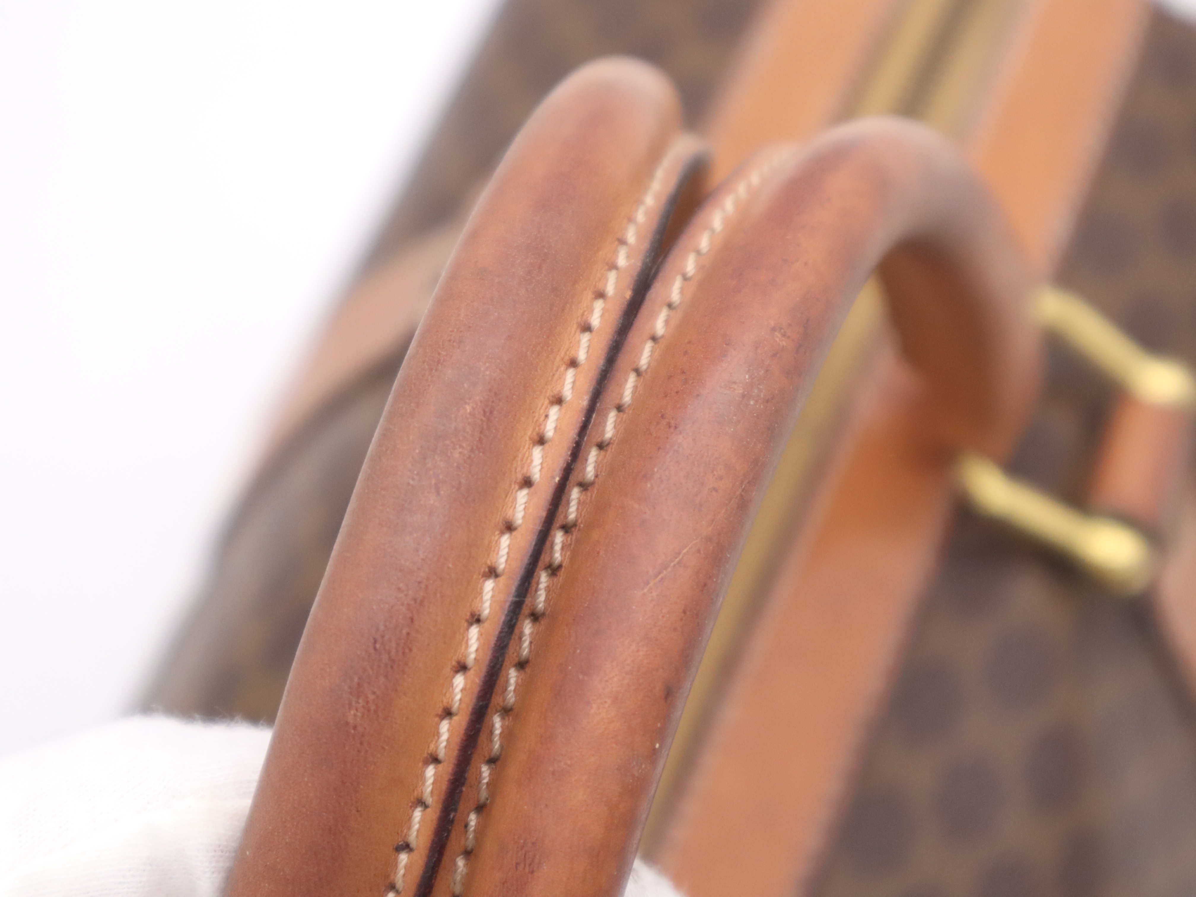 M07 Leather Macadam Pattern Mini Boston Bag Brown Boston Bag — view 9
