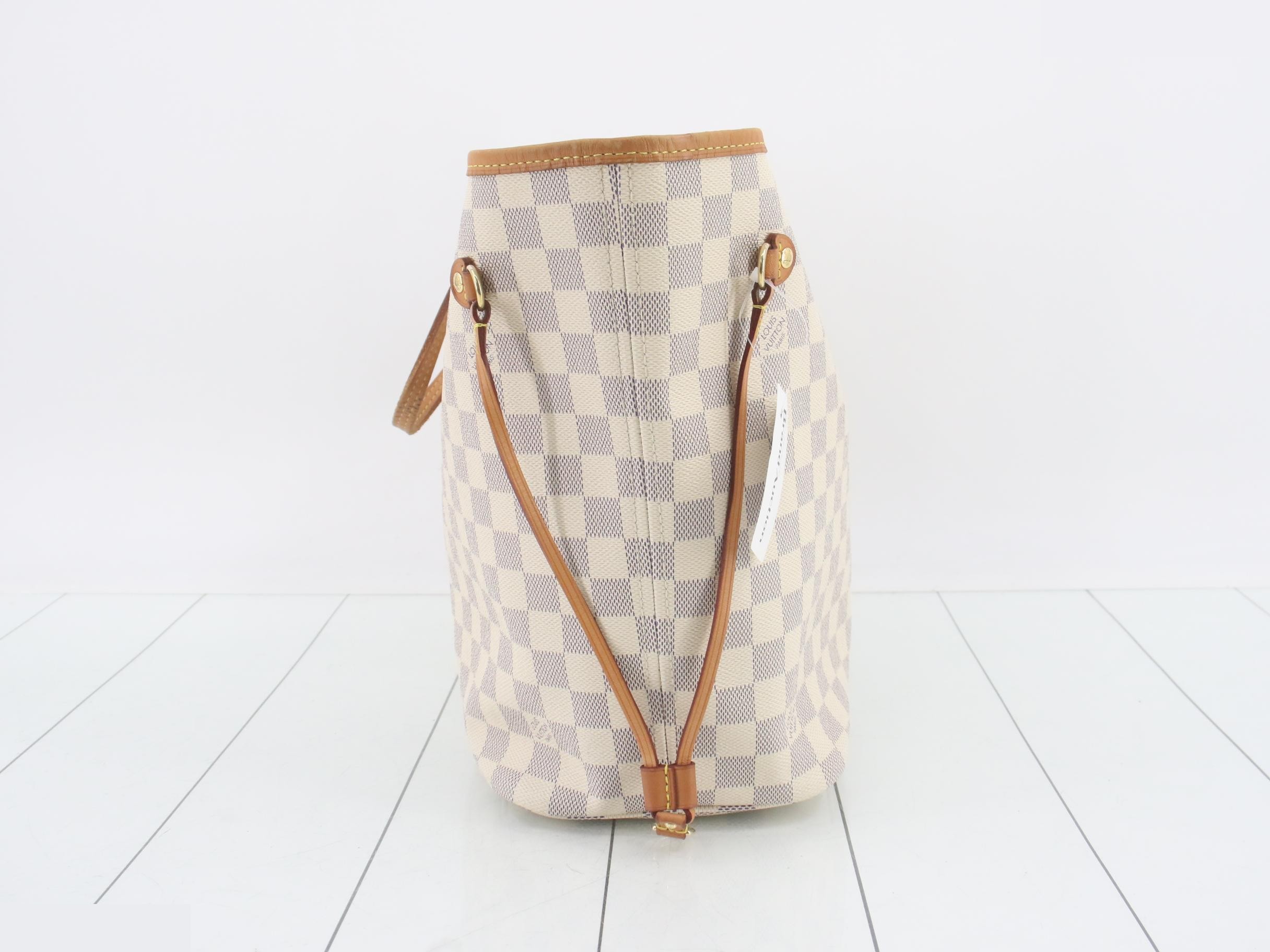 Damier Azur Neverfull MM Tote Bag with Pouch — view 4
