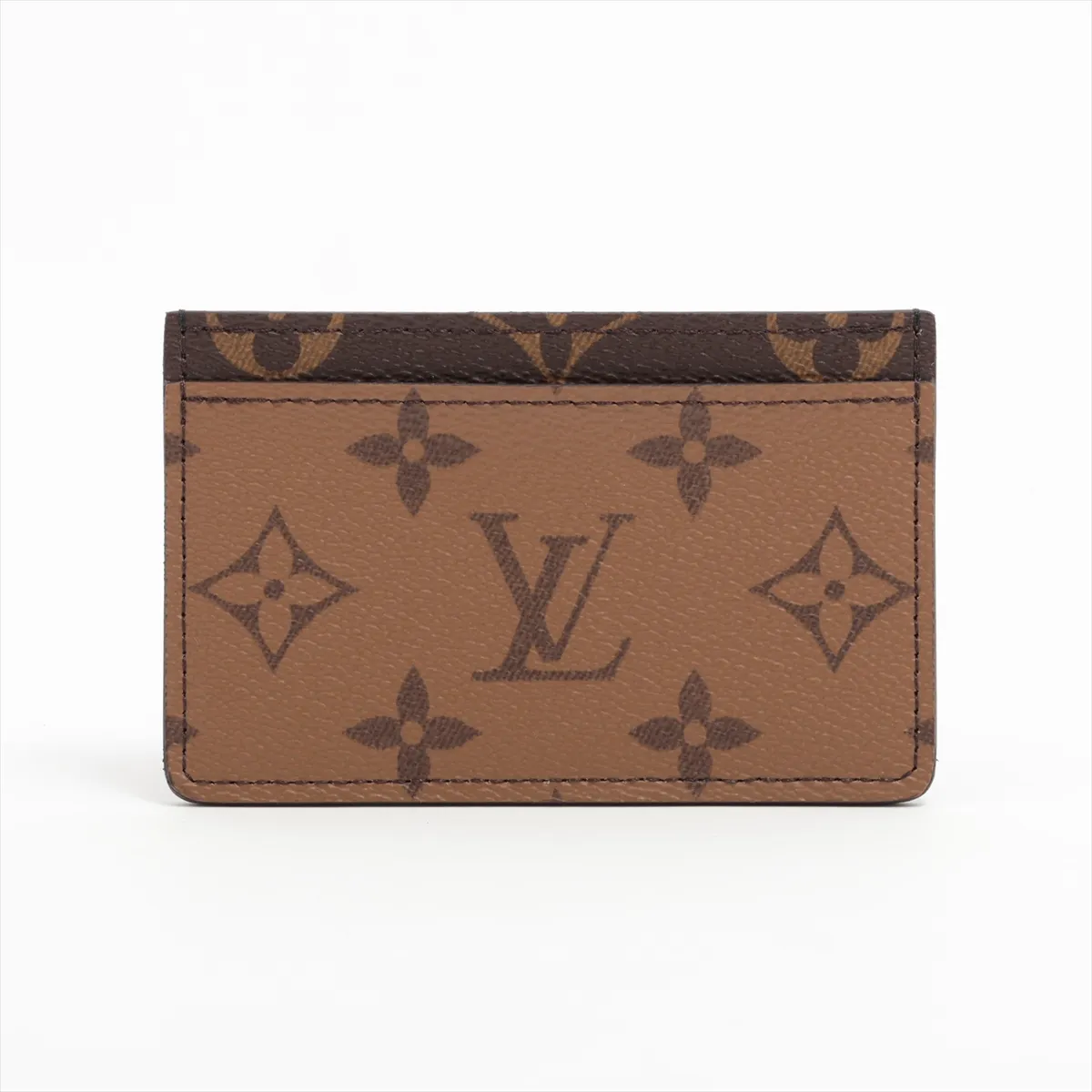 Monogram Reverse Portecarte Simple M69161 Camel x Black Pass Case (RFID Activated) — view 2
