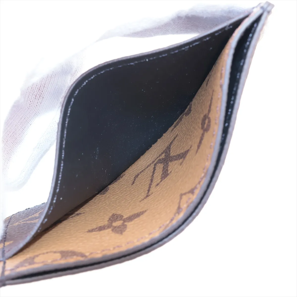Monogram Reverse Portecarte Simple M69161 Camel x Black Pass Case (RFID Activated) — view 3