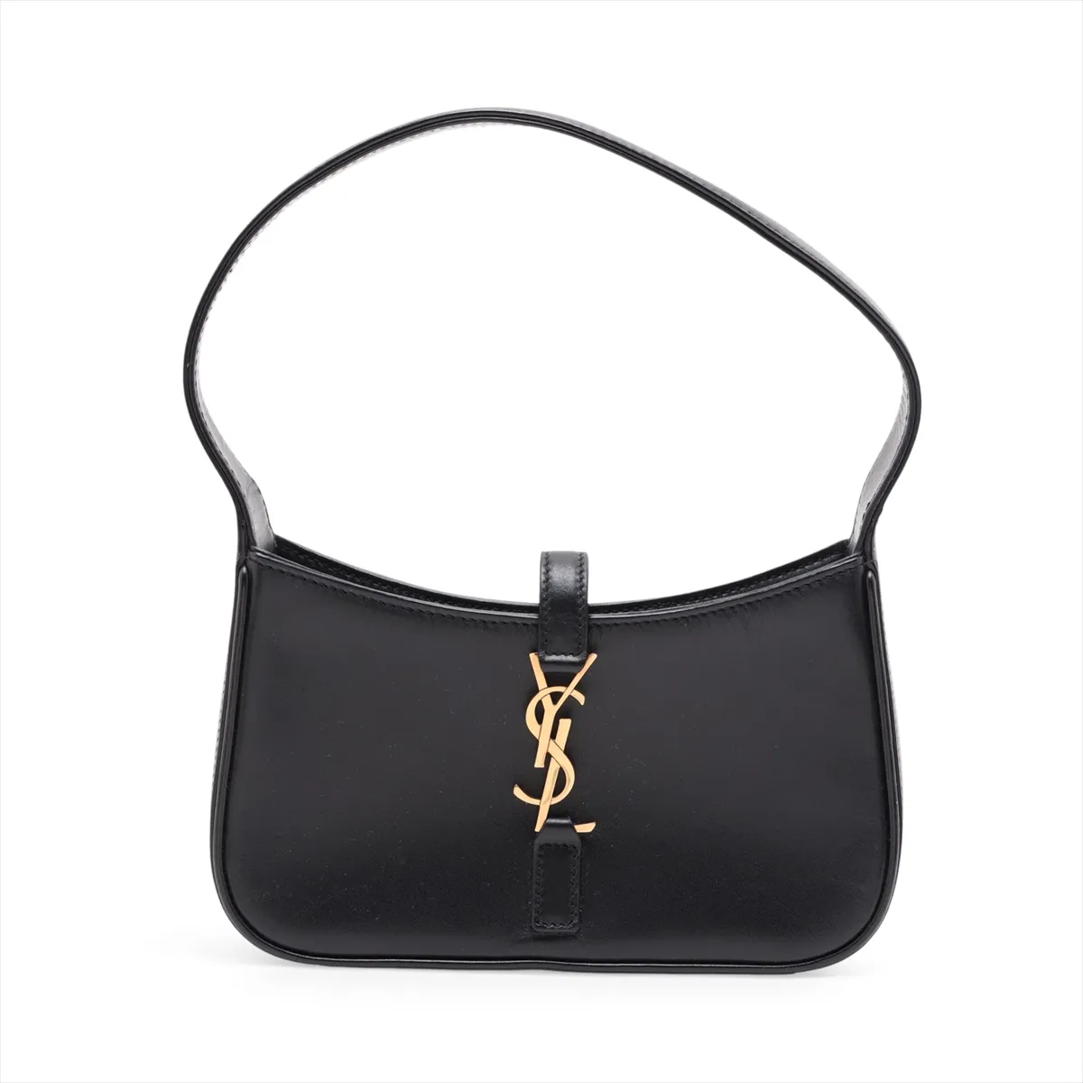 Mini Hobo Leather Shoulder Bag, Black, 710318