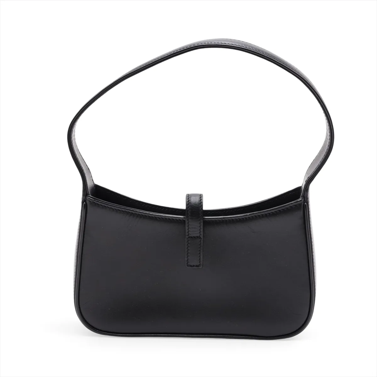 Mini Hobo Leather Shoulder Bag, Black, 710318 — view 2