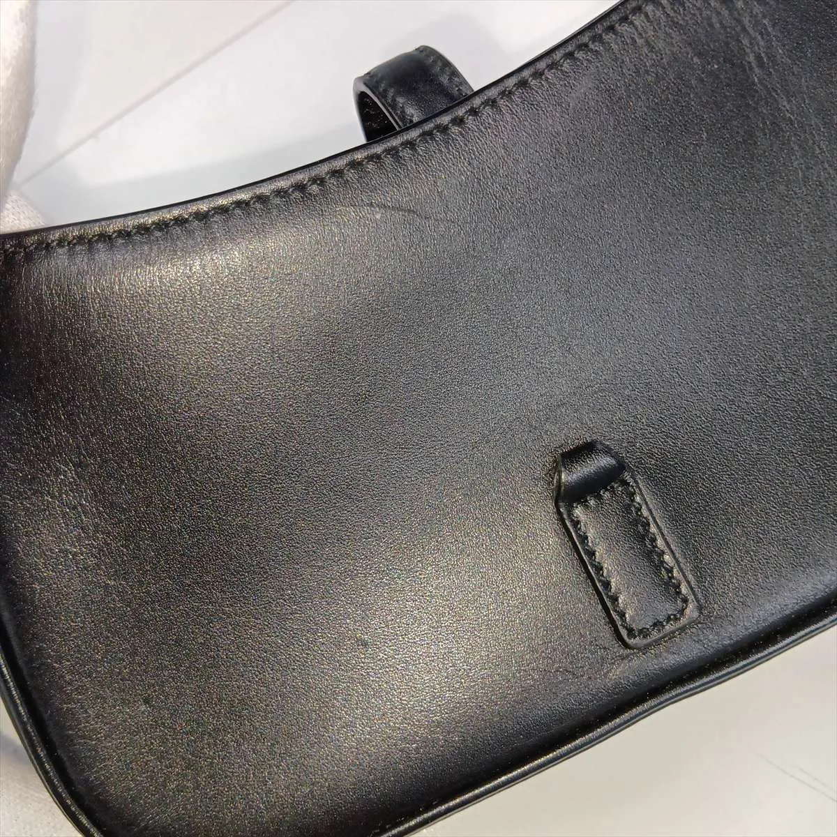 Mini Hobo Leather Shoulder Bag, Black, 710318 — view 11