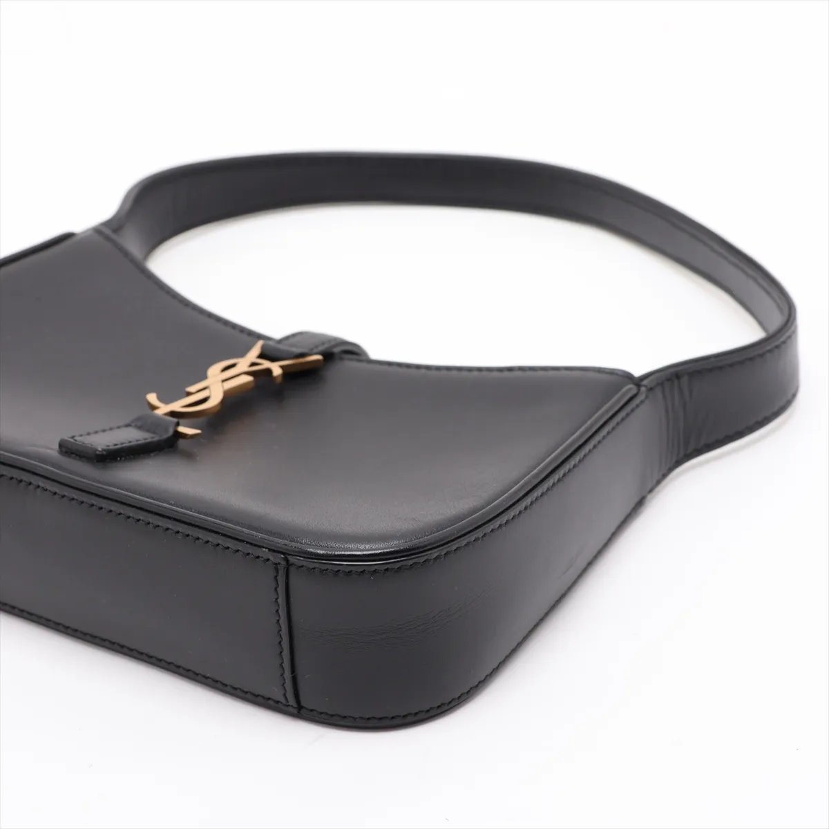 Mini Hobo Leather Shoulder Bag, Black, 710318 — view 3