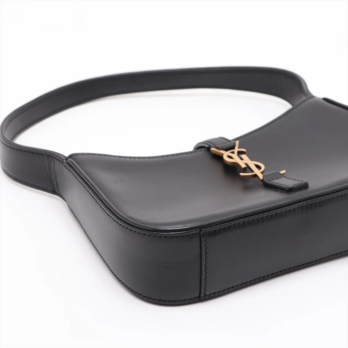 Mini Hobo Leather Shoulder Bag, Black, 710318 — view 4
