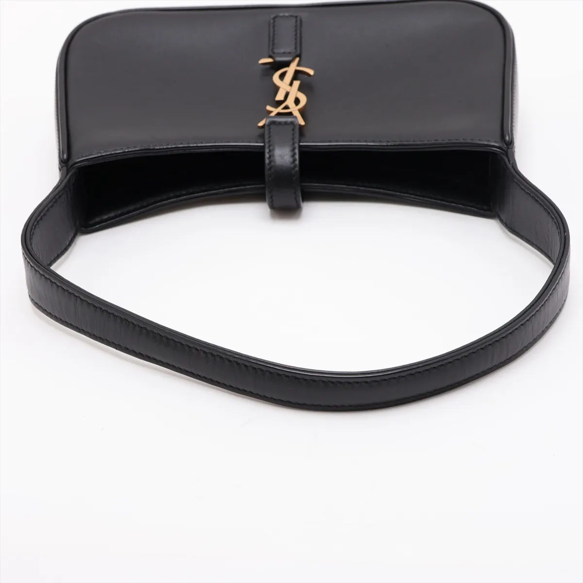 Mini Hobo Leather Shoulder Bag, Black, 710318 — view 5