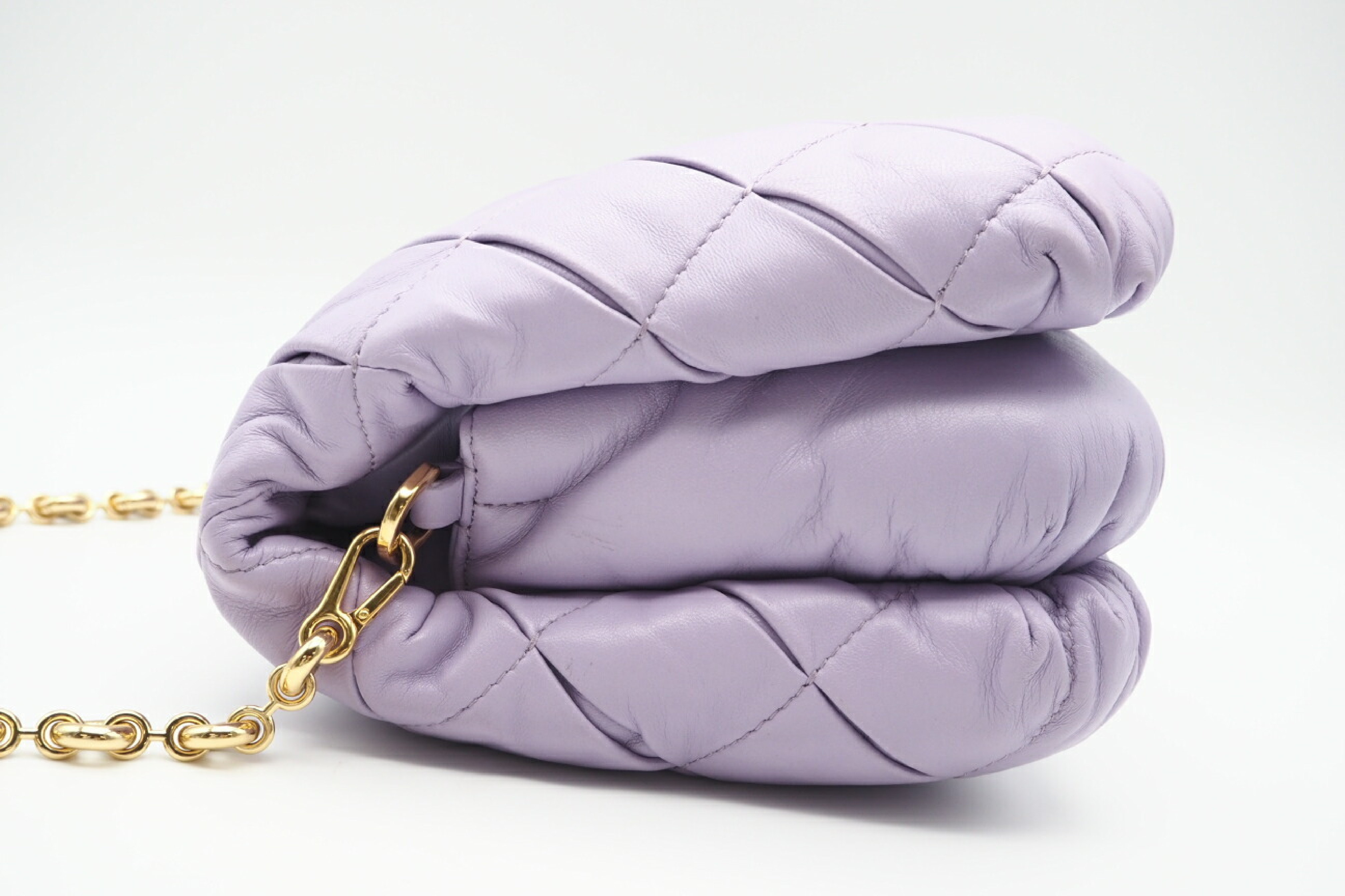 A896P41X14 Lambskin Puffer Goya Bag Purple Shoulder Bag — view 7