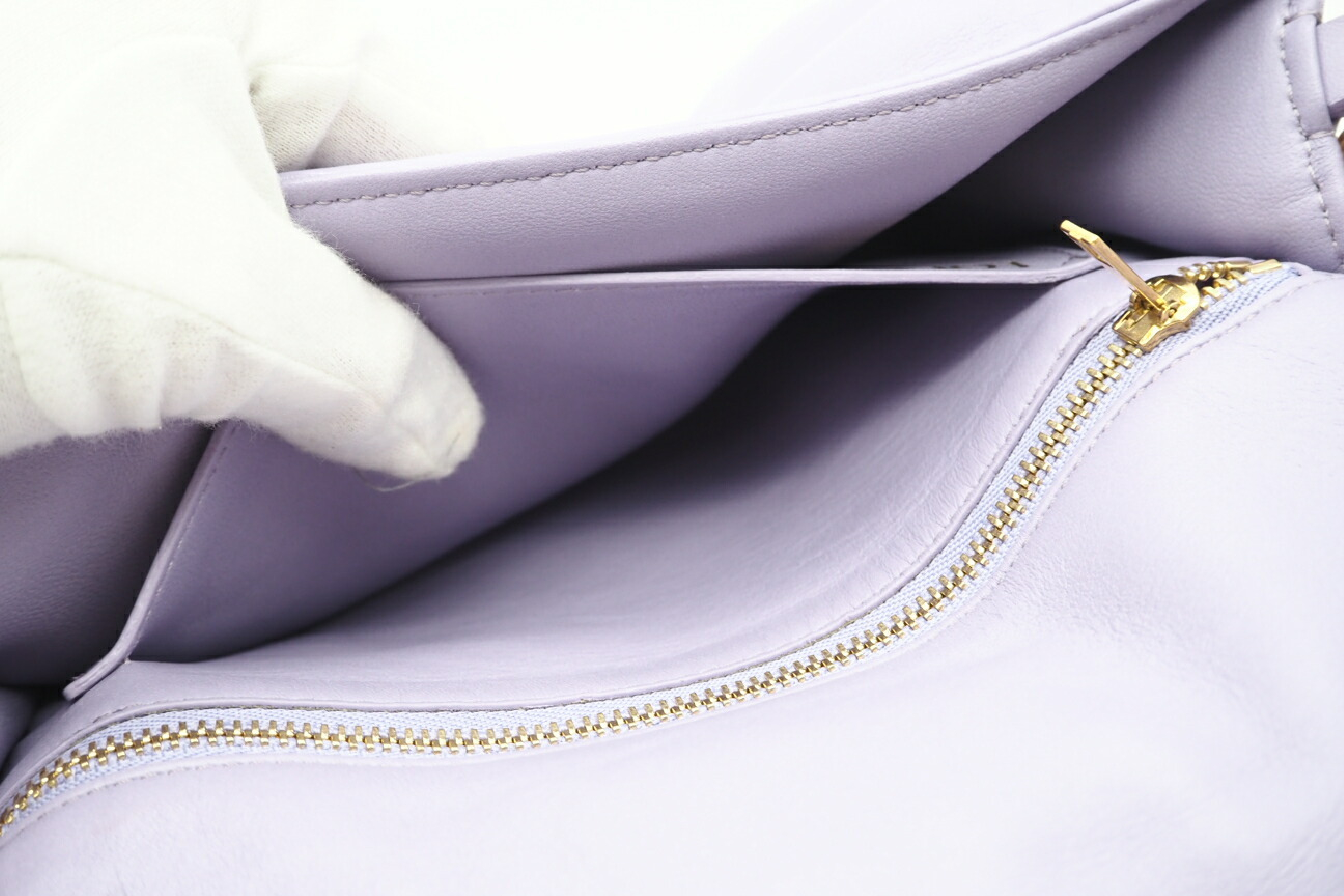 A896P41X14 Lambskin Puffer Goya Bag Purple Shoulder Bag — view 10