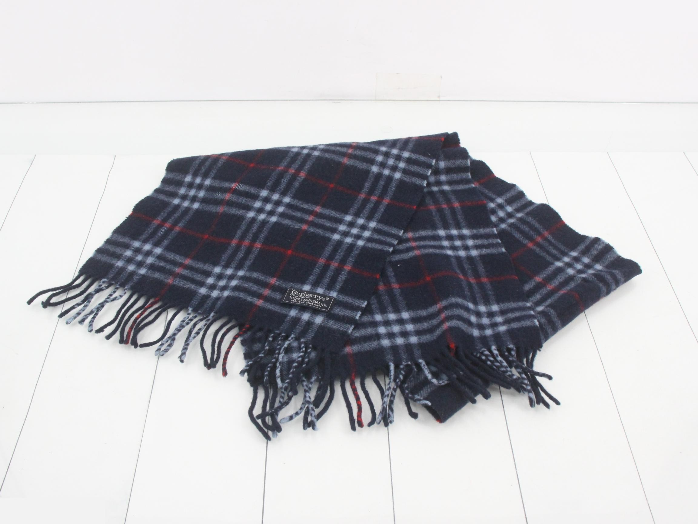 Nova Check Scarf, Navy — view 2