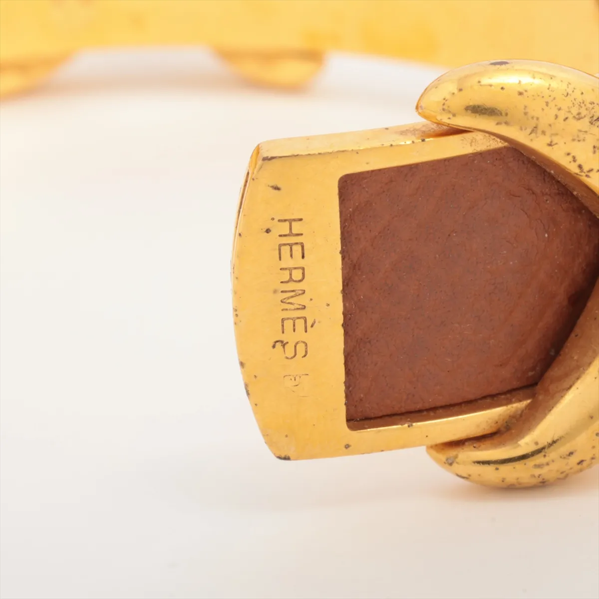 Cross Bangle, GP x Leather, Gold x Brown. Shows — view 5