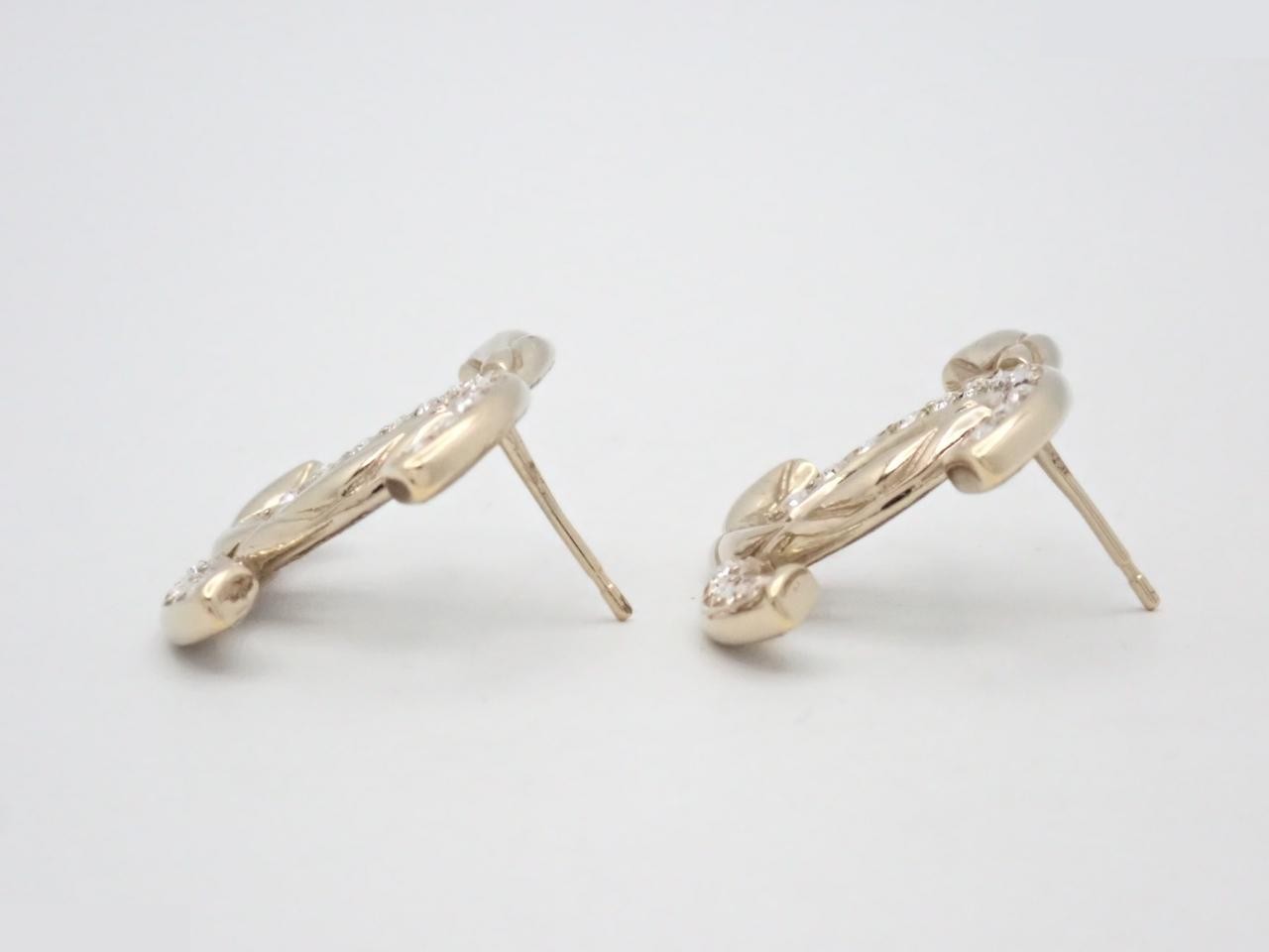 Matelassé Coco Mark Lanstone Earrings, missing backing, 7.7g — view 3
