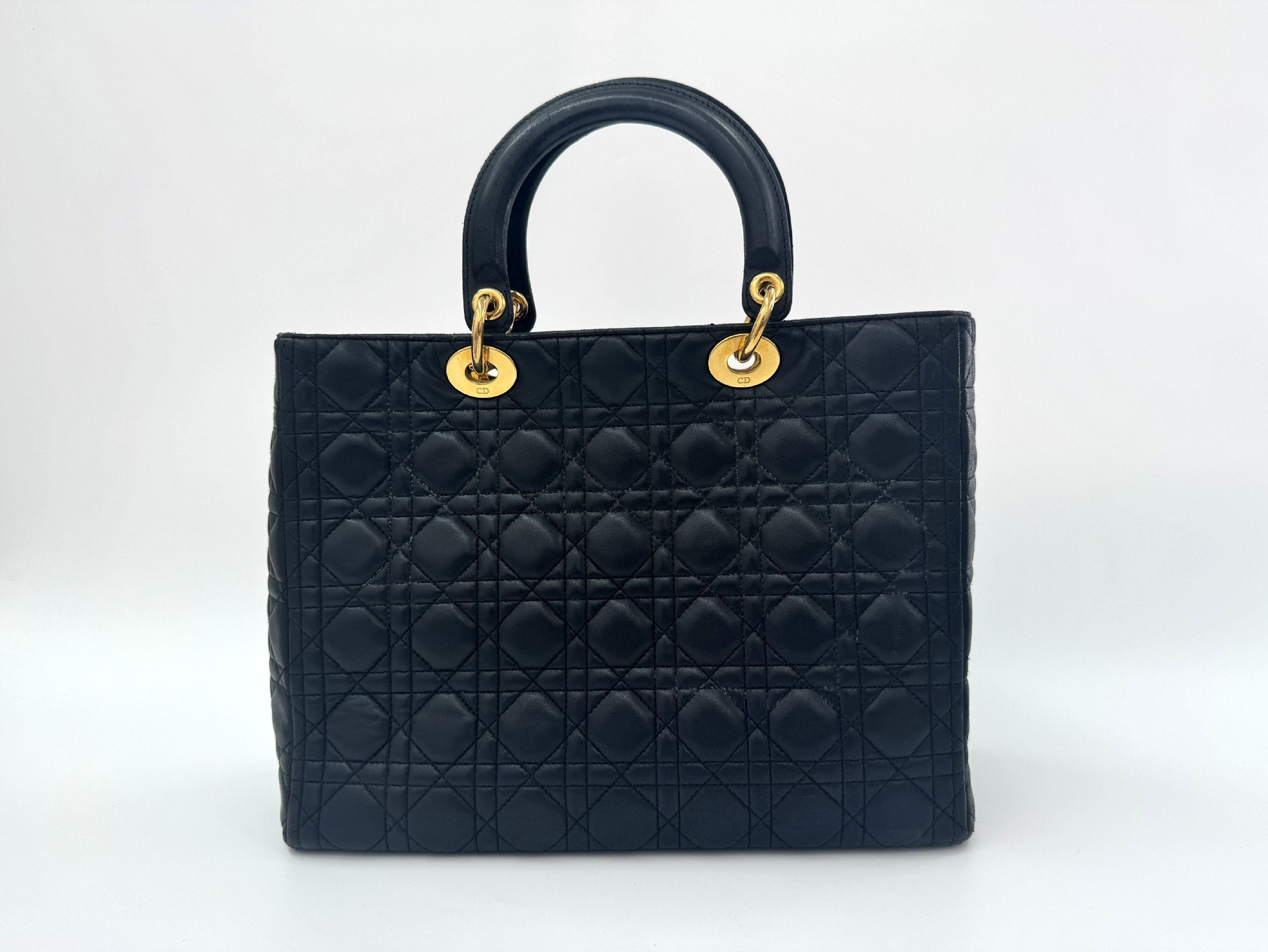 Cannage Lambskin Lady Dior Black Tote Bag — view 2