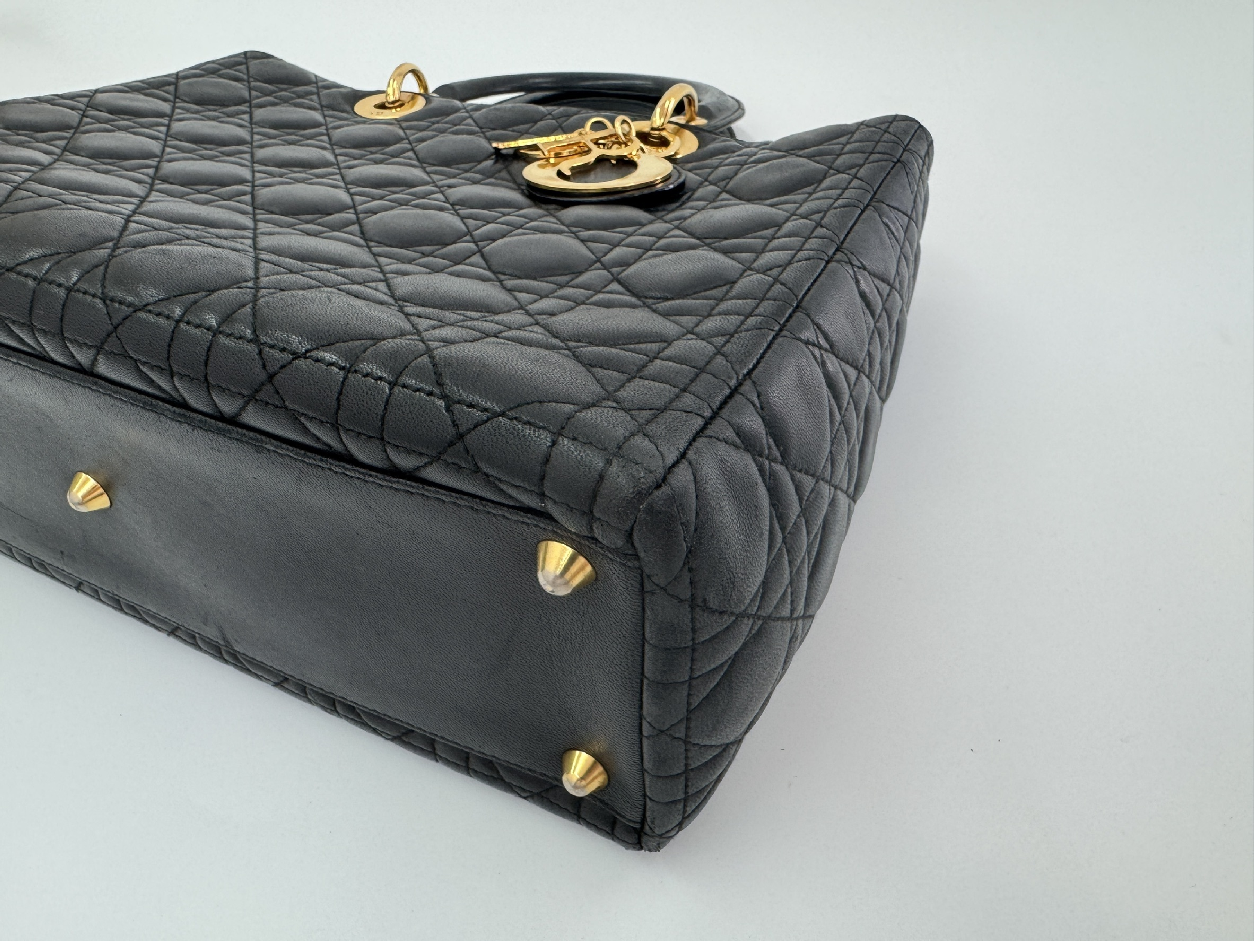 Cannage Lambskin Lady Dior Black Tote Bag — view 4