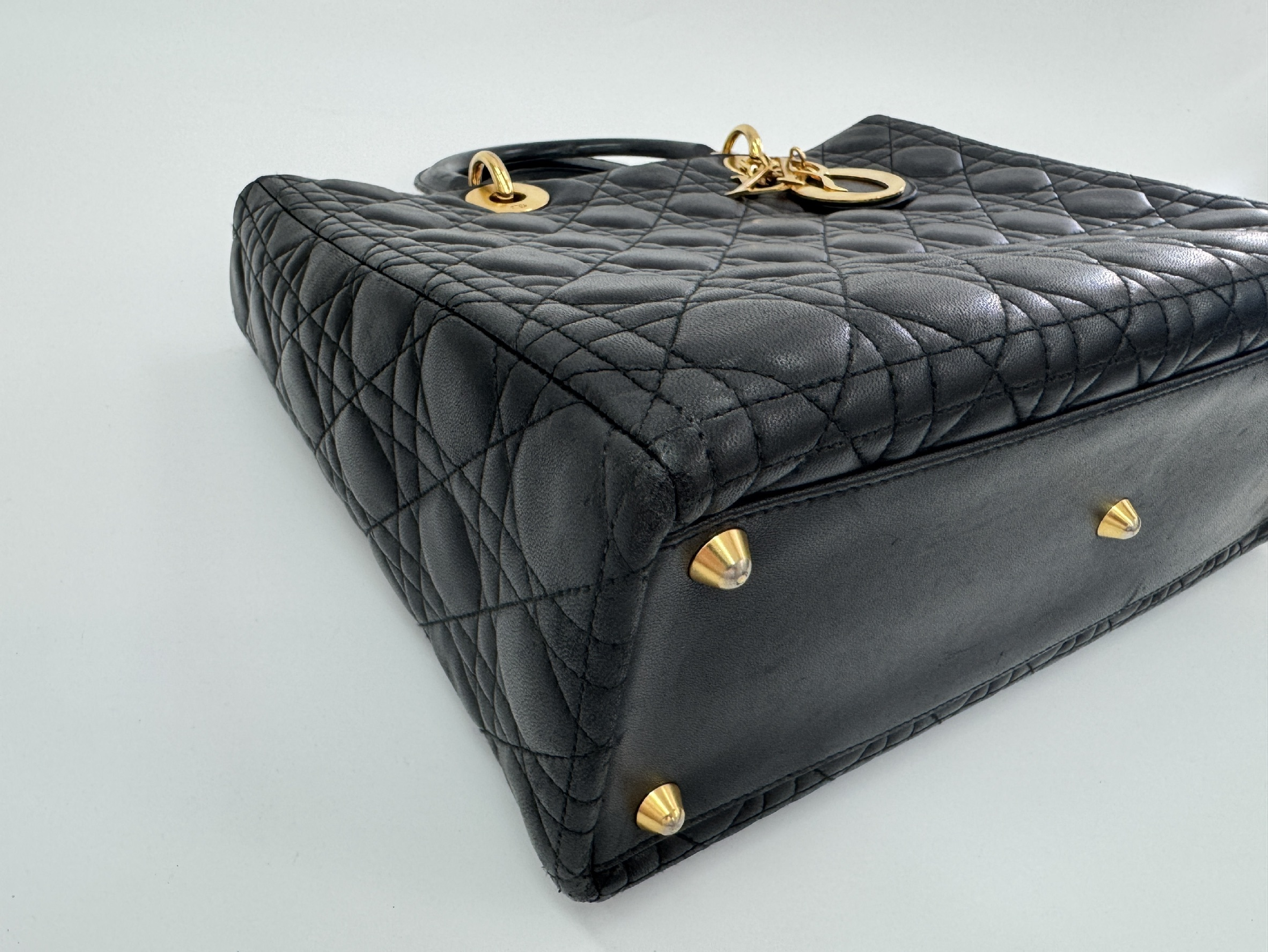 Cannage Lambskin Lady Dior Black Tote Bag — view 5